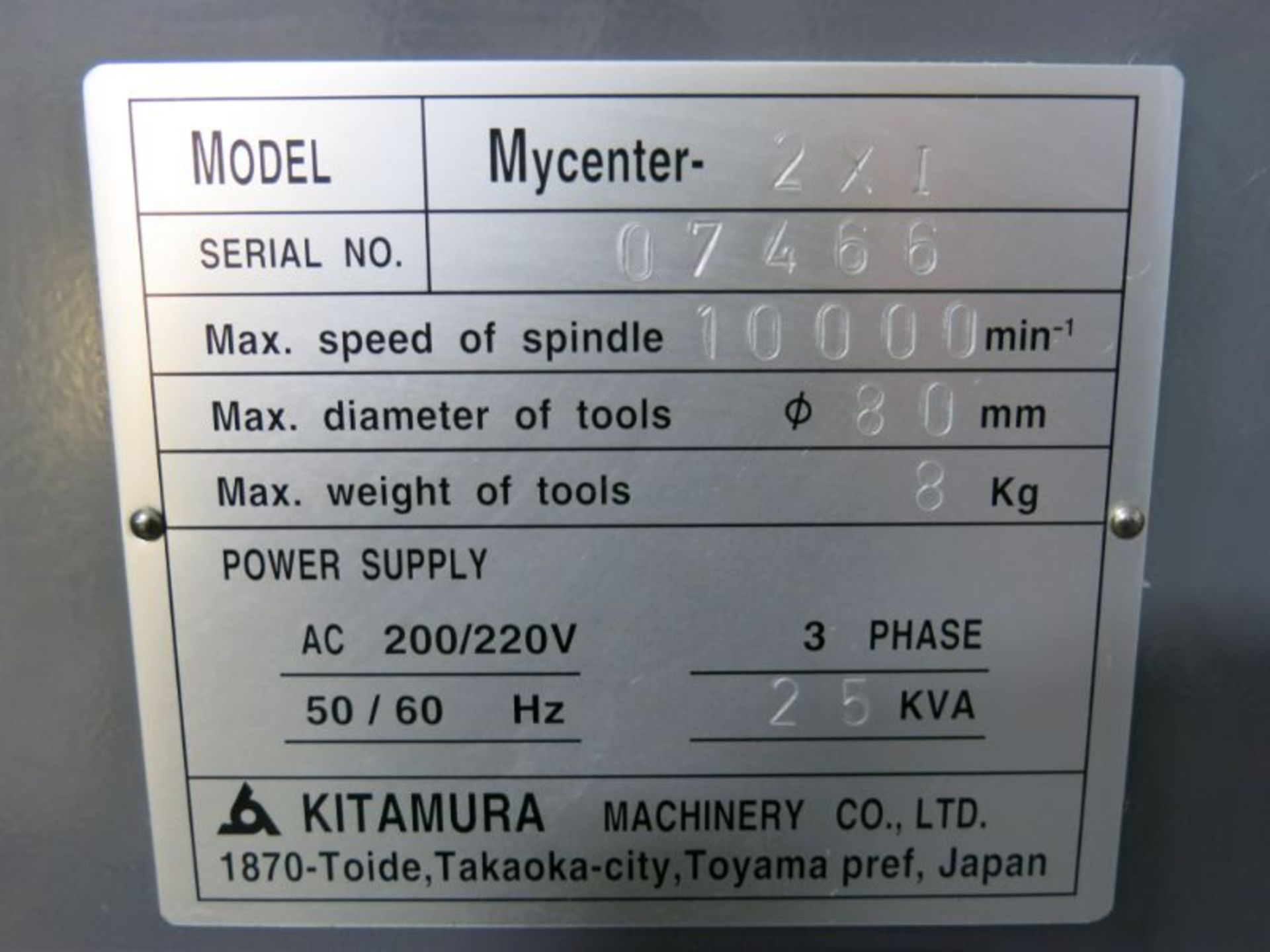 2001 Kitamura Mycenter 2XI CNC VMC - Image 5 of 5
