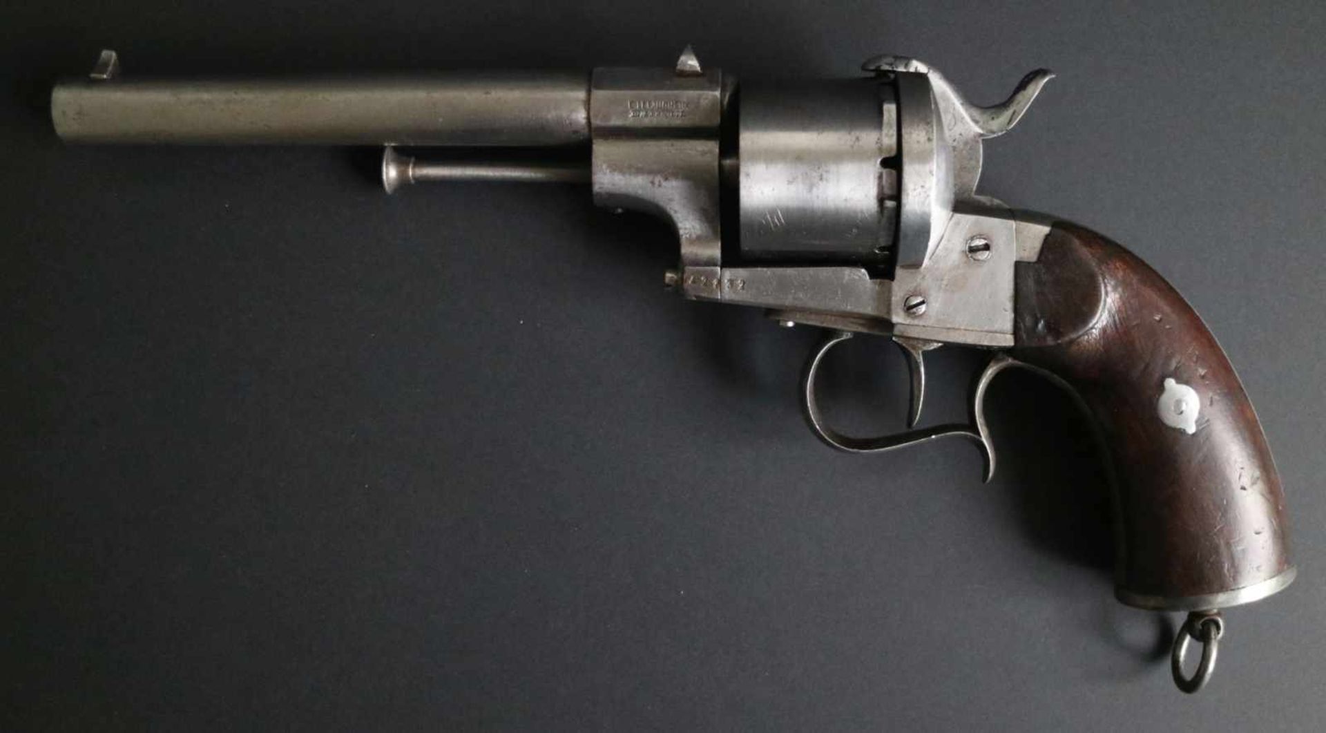 French military penfire revolverSigned E. LefaucheuxL 30 cm
