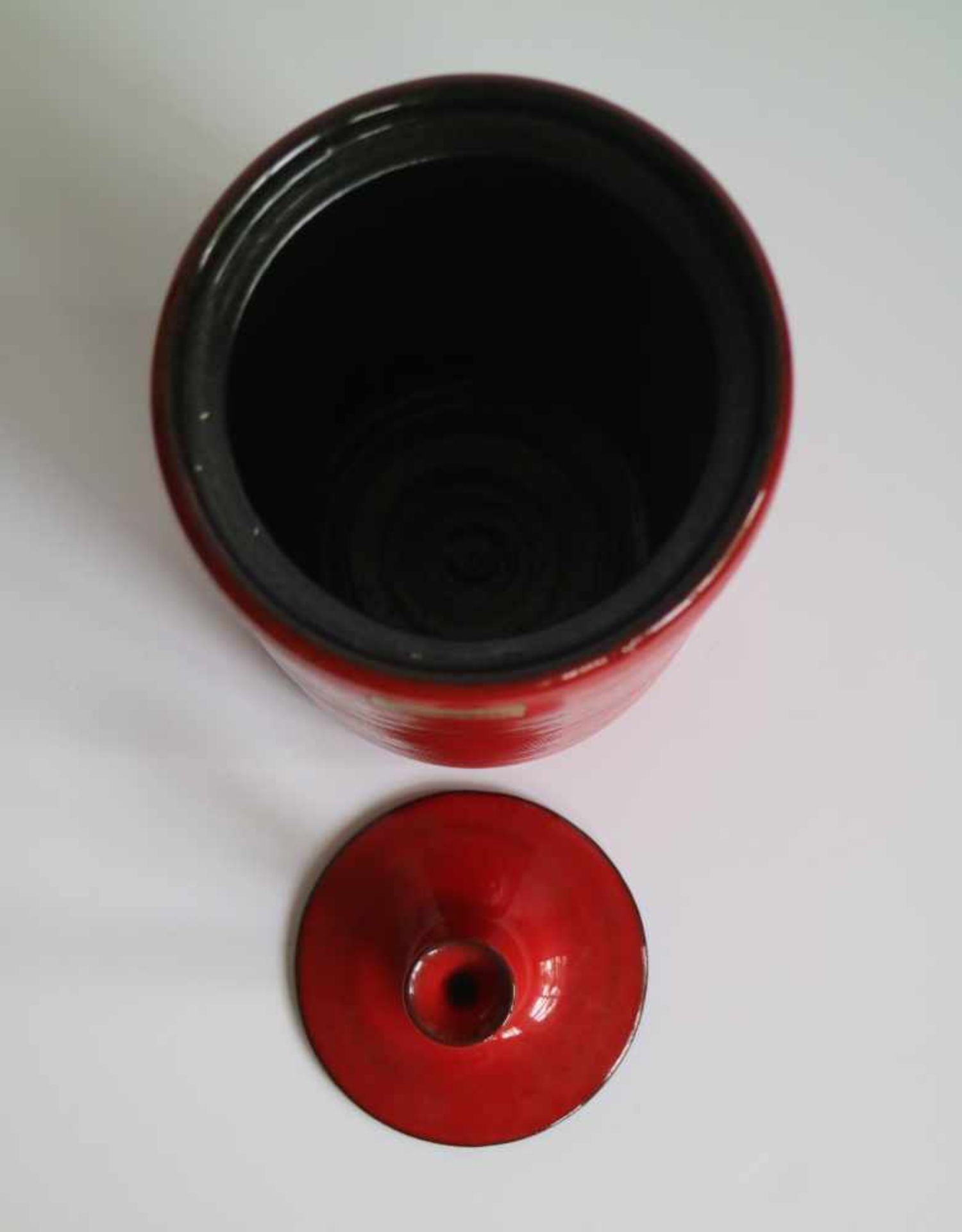 Léon GoossensEnamelled ceramic lid boxH 31.5 cm - Bild 3 aus 4