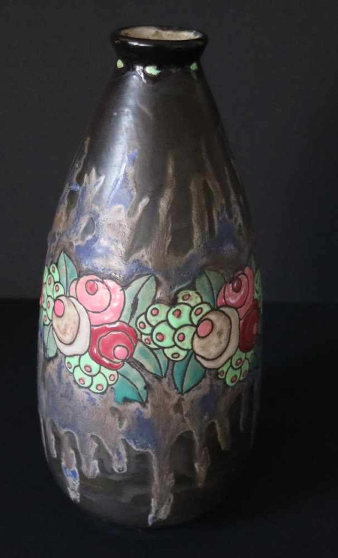 Charles CATTEAU (1880-1966)Vase in Gres Boch Frères Decor 700 form 898H 28.5 cm - Bild 2 aus 6