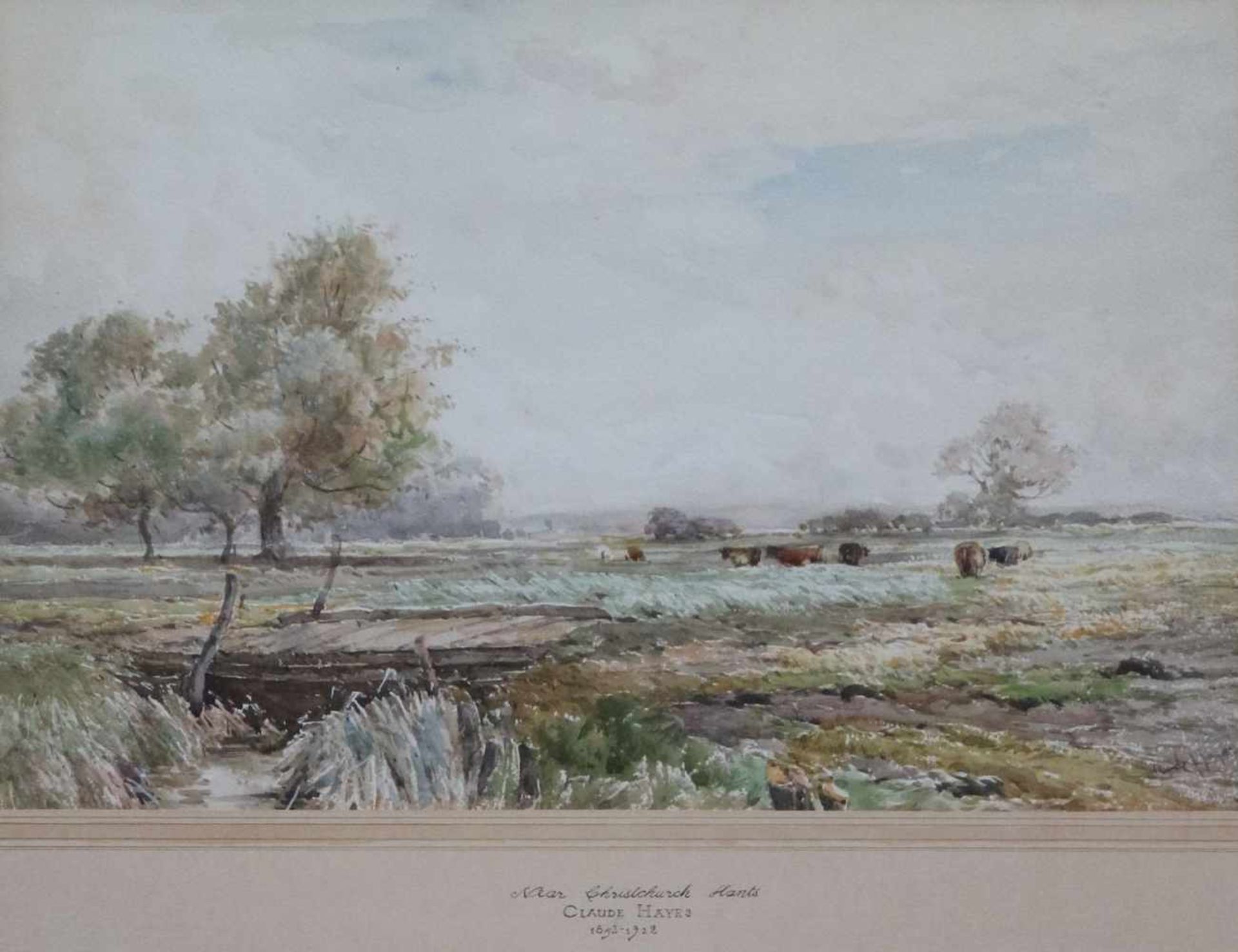 Claude HAYES (1852-1922)Watercolor Near Christchurch Hants33 x 51 cm