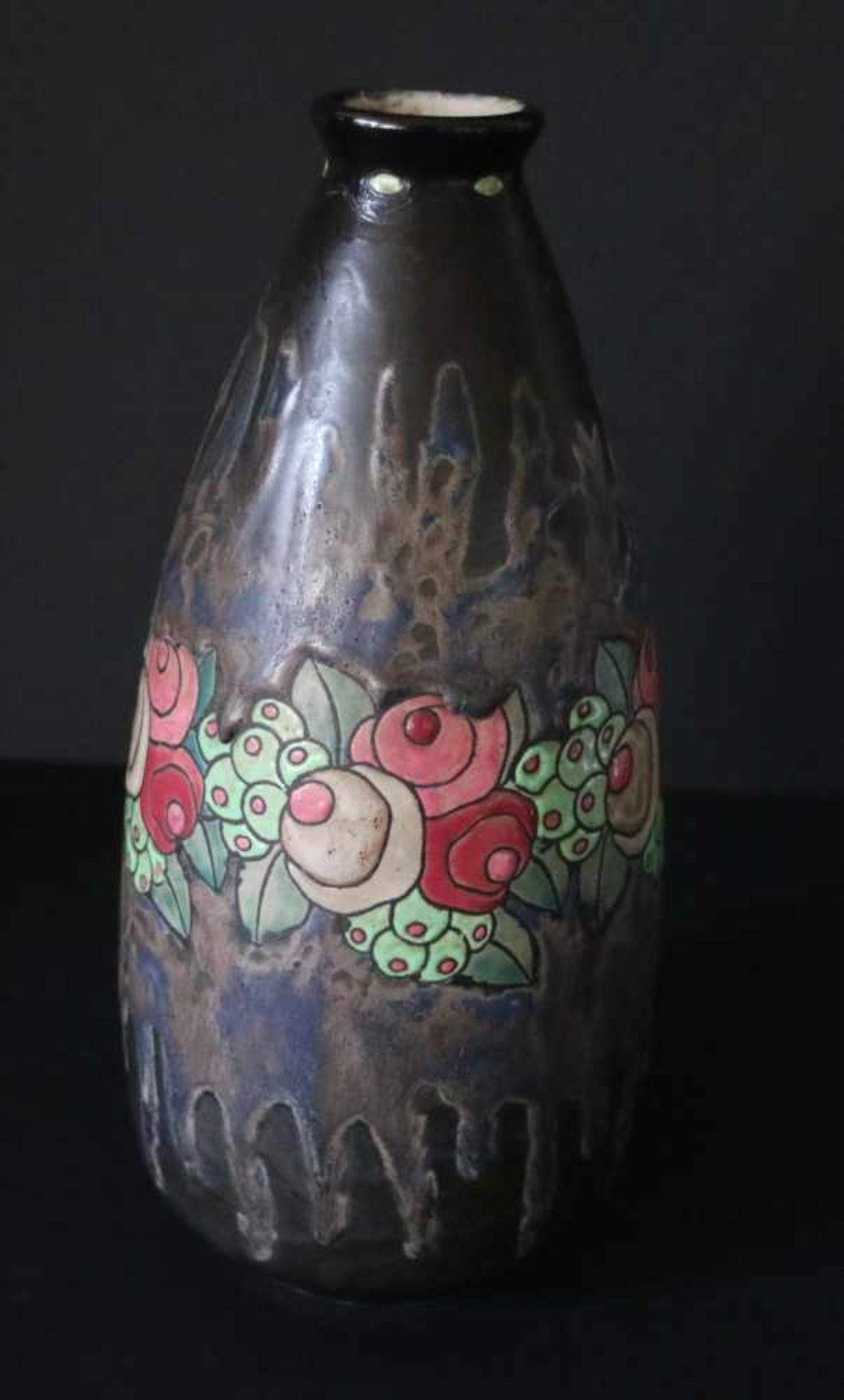 Charles CATTEAU (1880-1966)Vase in Gres Boch Frères Decor 700 form 898H 28.5 cm - Bild 5 aus 6