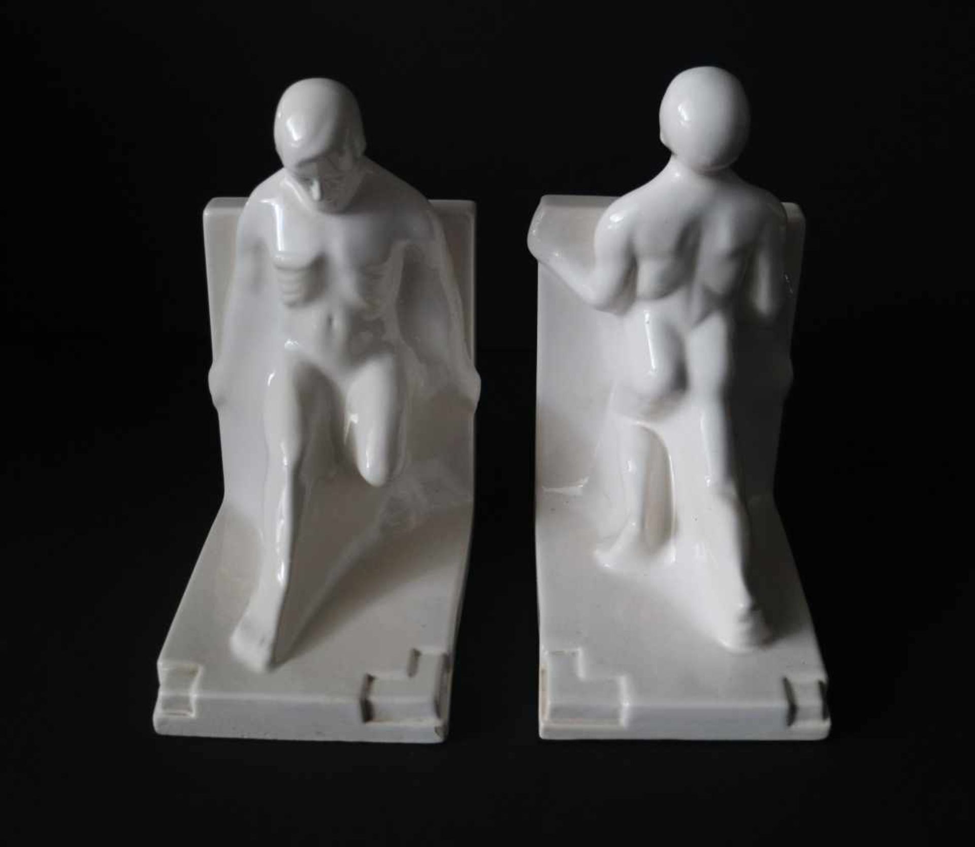 Couple Art Deco bookendsCeramics Naked menH 28 W 20 cm - Bild 2 aus 5