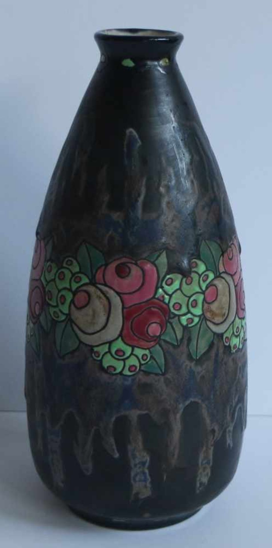 Charles CATTEAU (1880-1966)Vase in Gres Boch Frères Decor 700 form 898H 28.5 cm