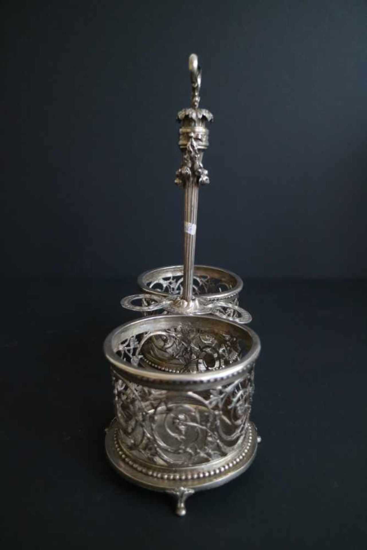 Ghent silver oil and vinegar holder 18th centuryDamagedW 25,5 H 28 cm - Bild 2 aus 6