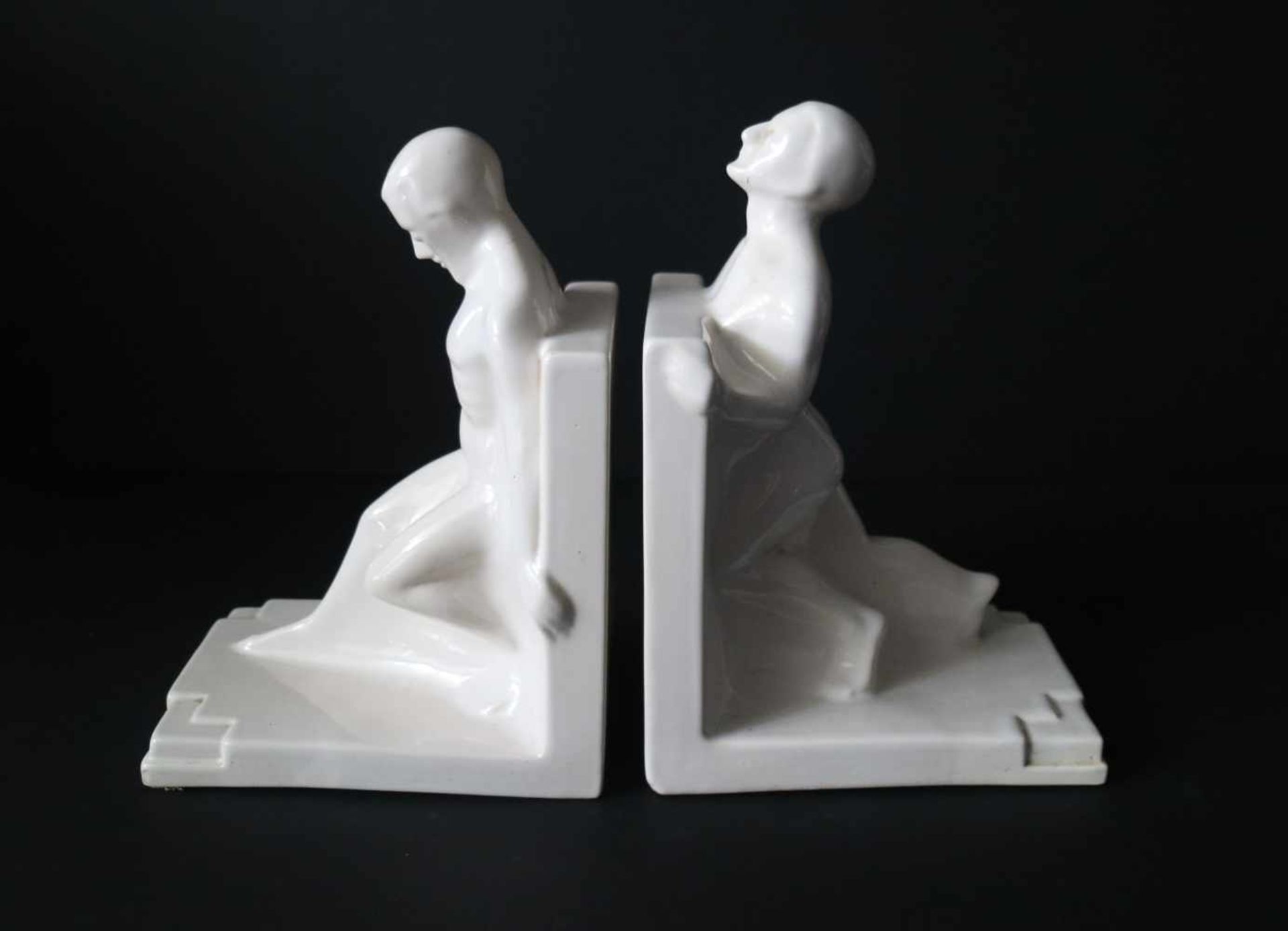 Couple Art Deco bookendsCeramics Naked menH 28 W 20 cm - Bild 3 aus 5