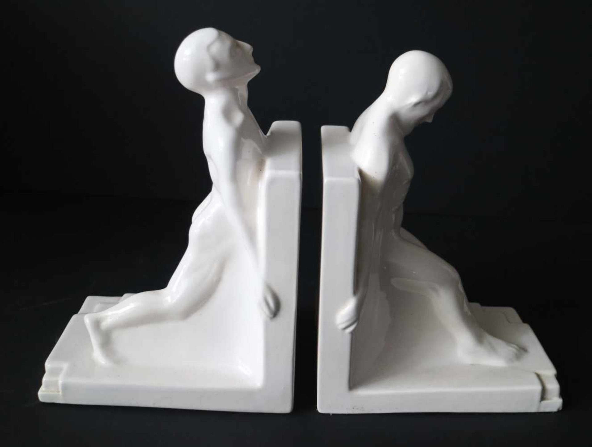 Couple Art Deco bookendsCeramics Naked menH 28 W 20 cm - Bild 5 aus 5