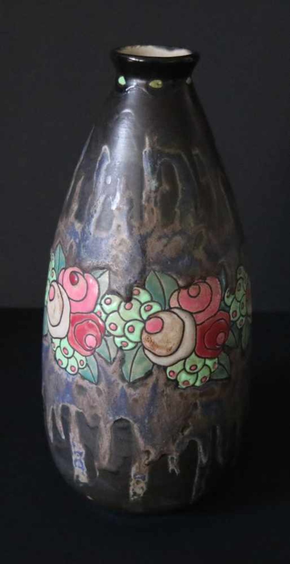 Charles CATTEAU (1880-1966)Vase in Gres Boch Frères Decor 700 form 898H 28.5 cm - Bild 4 aus 6