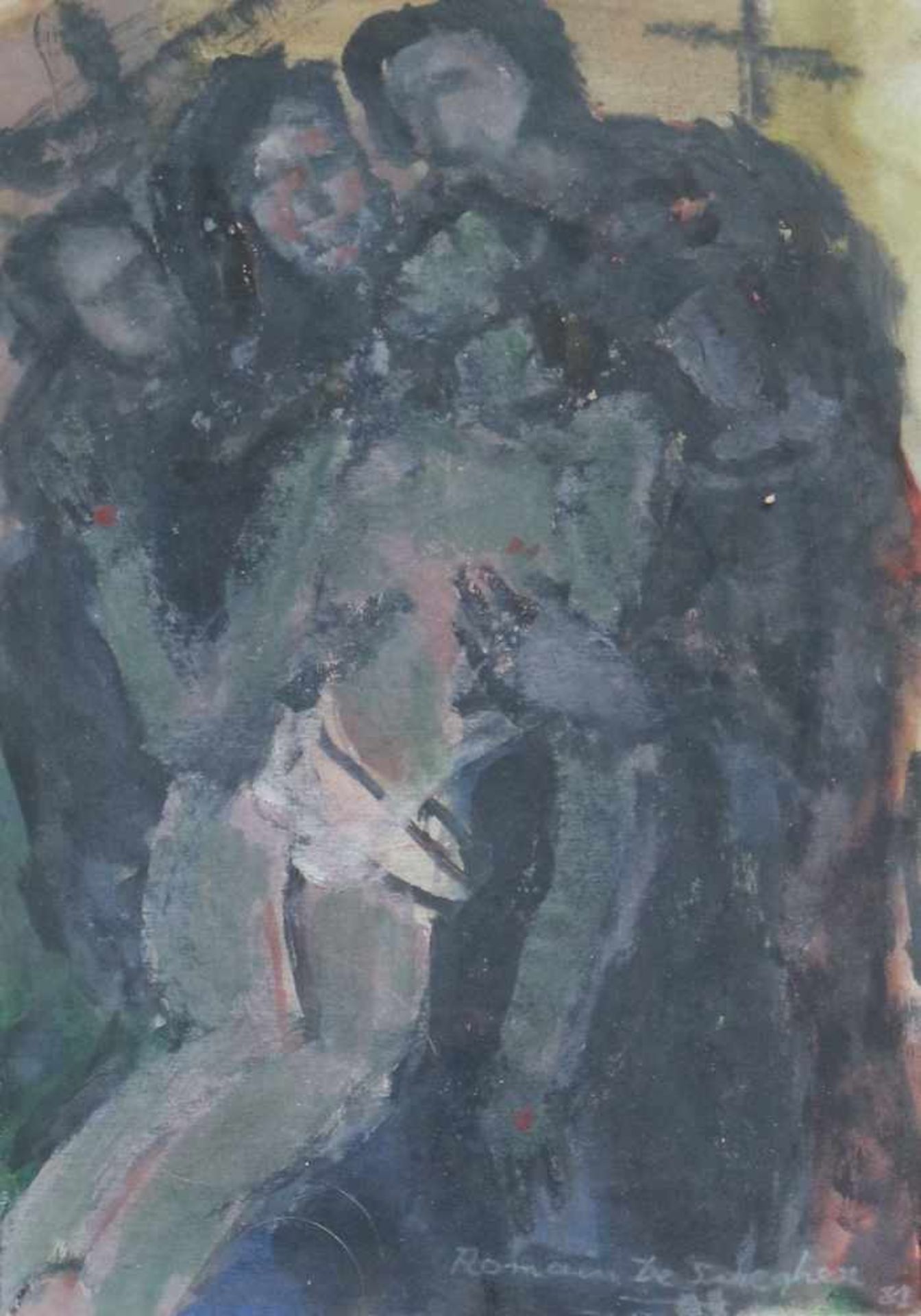 Romain DE SAEGHER (1907-1986)Oil on canvas Figures '8120 x 29 cm