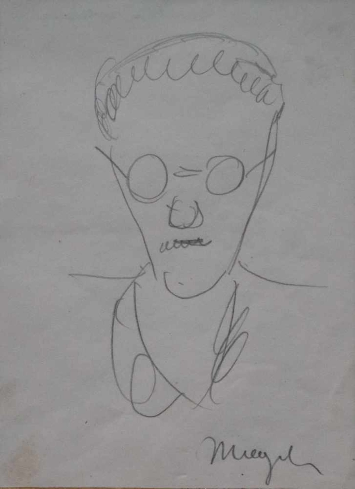 René MAGRITTE (1898-1967)Pencil drawing Portrait of James Joyce, Collection Madame Irène - Bild 2 aus 3