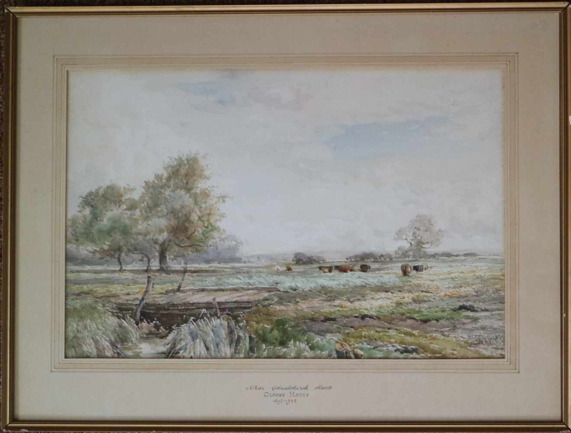Claude HAYES (1852-1922)Watercolor Near Christchurch Hants33 x 51 cm - Bild 2 aus 4