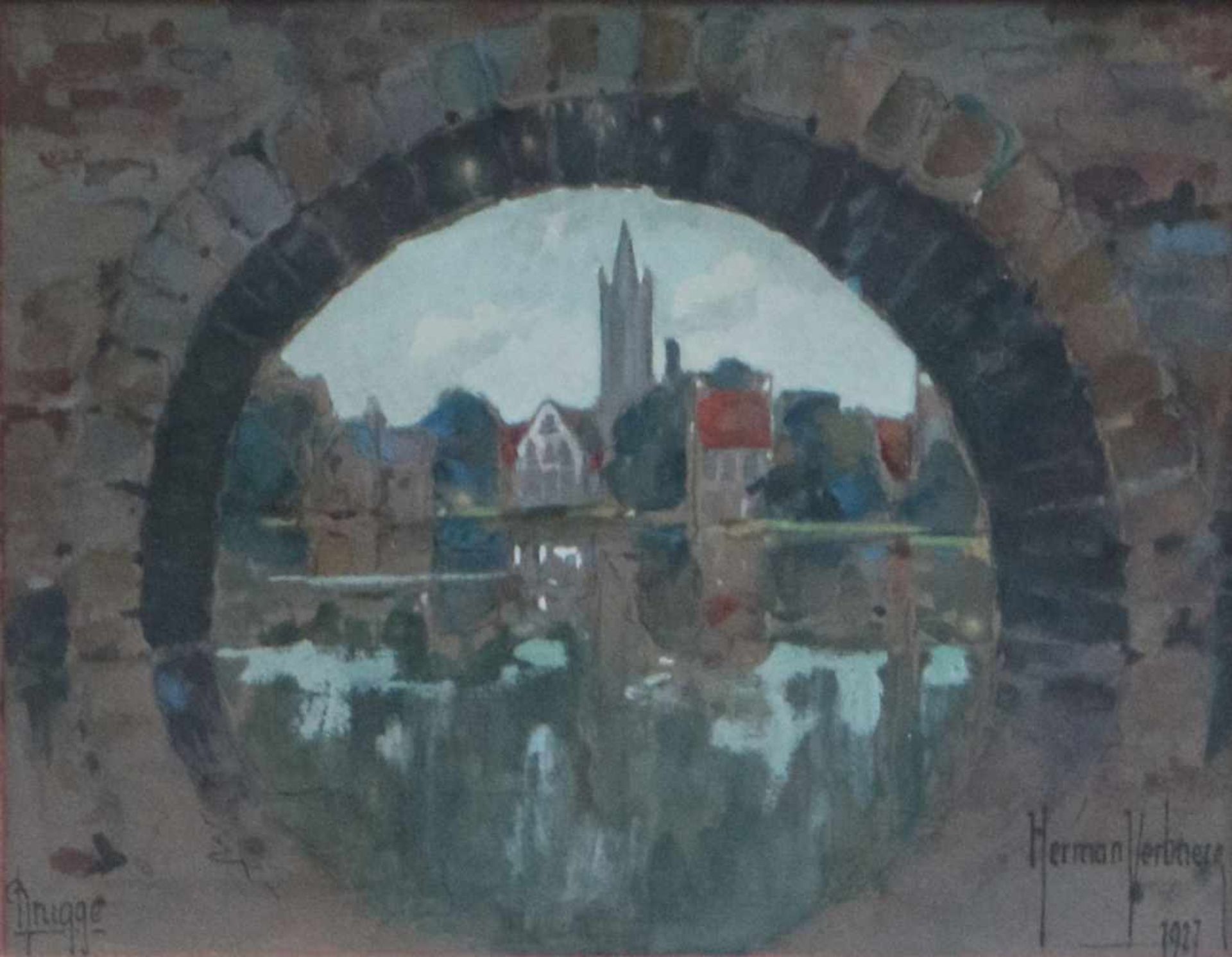 Herman VERBAERE (1906-1993)Watercolor Bruges 192725 x 19 cm