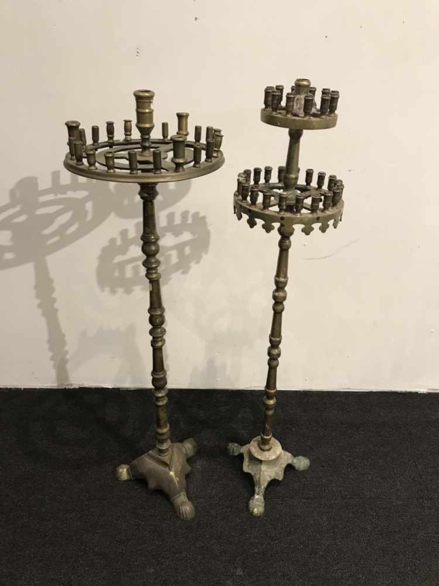 2 large Orthodox candlesticks2 large Orthodox candlesticksH 111 and 113 cm