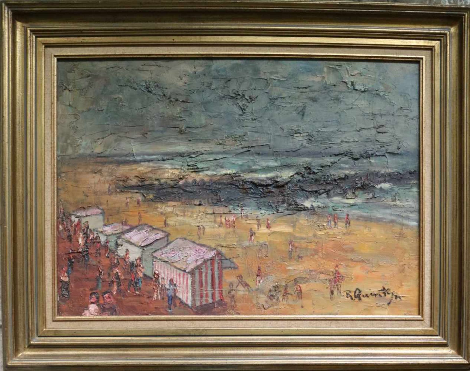 Robert QUINTYN (1916)oil on canvas Beach view50 x 70 cm