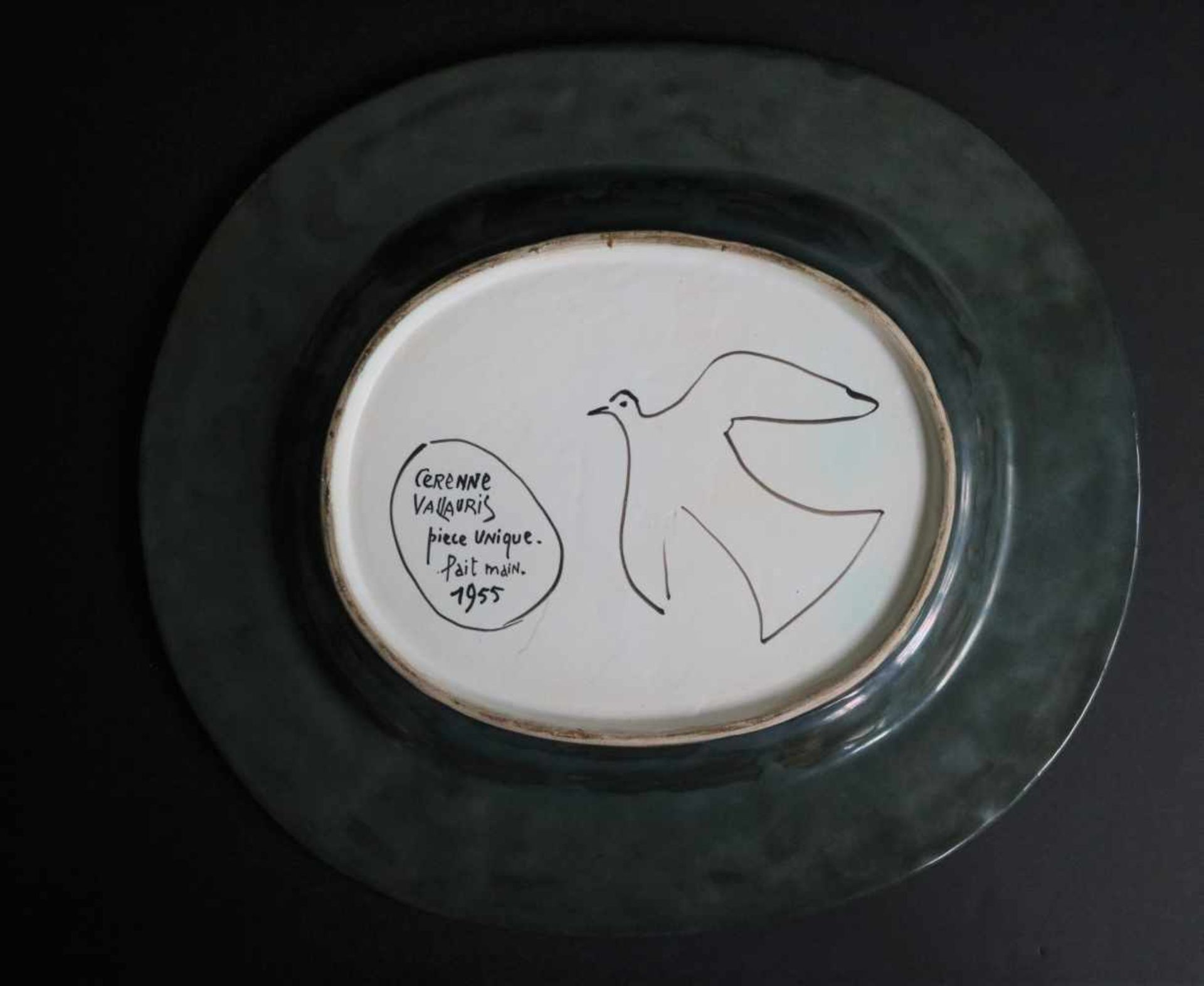 Vallauris CerenneCeramic plate L'oiseau des forêts38 x 34 cm - Bild 3 aus 3