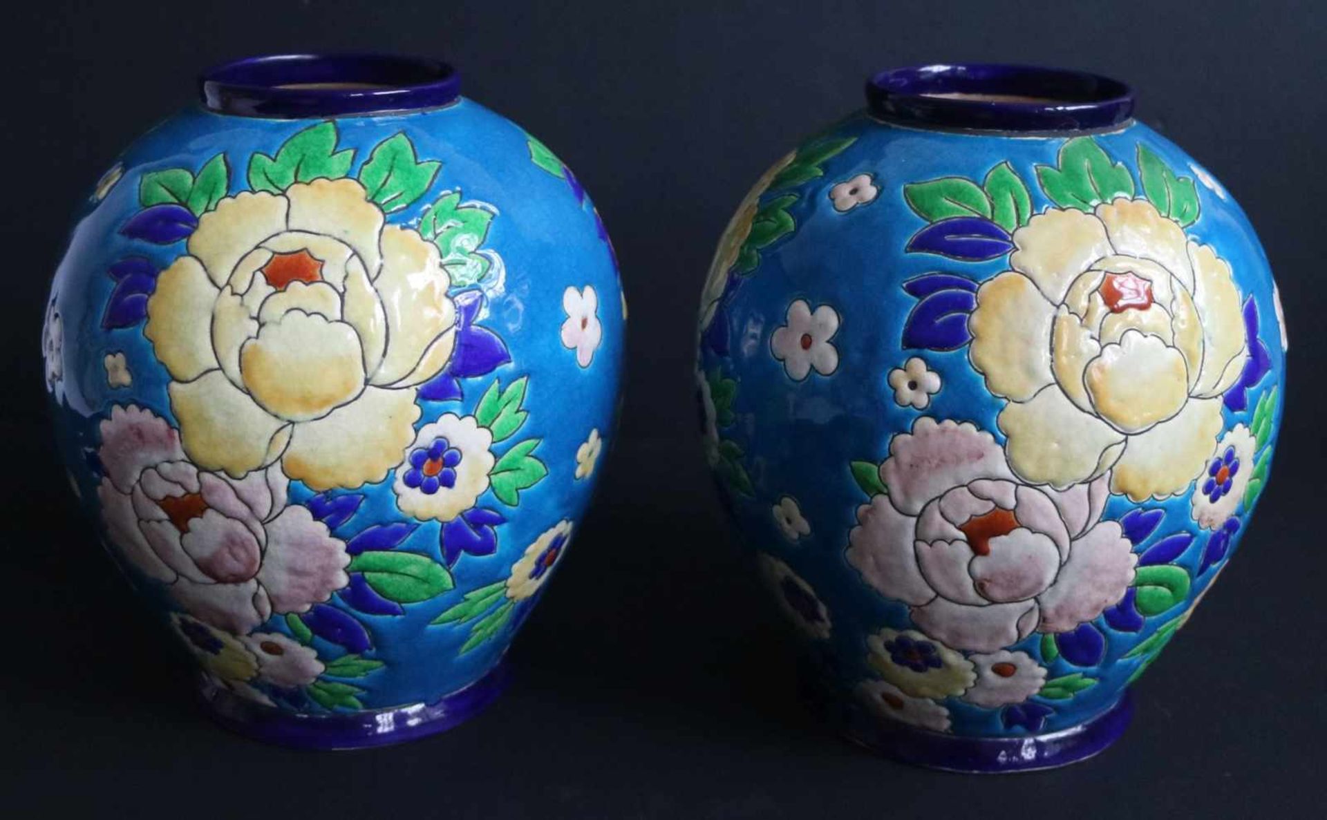 Boch KeramisCouple of vases D 1651H 22 cm