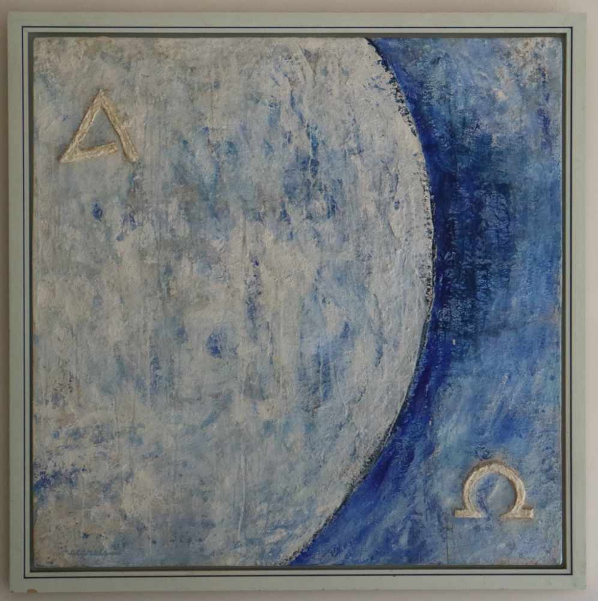 Eddy CarelsOil on canvas Alfa and Omega 1995 Signed and titled verso120 x 120 cm - Bild 2 aus 3