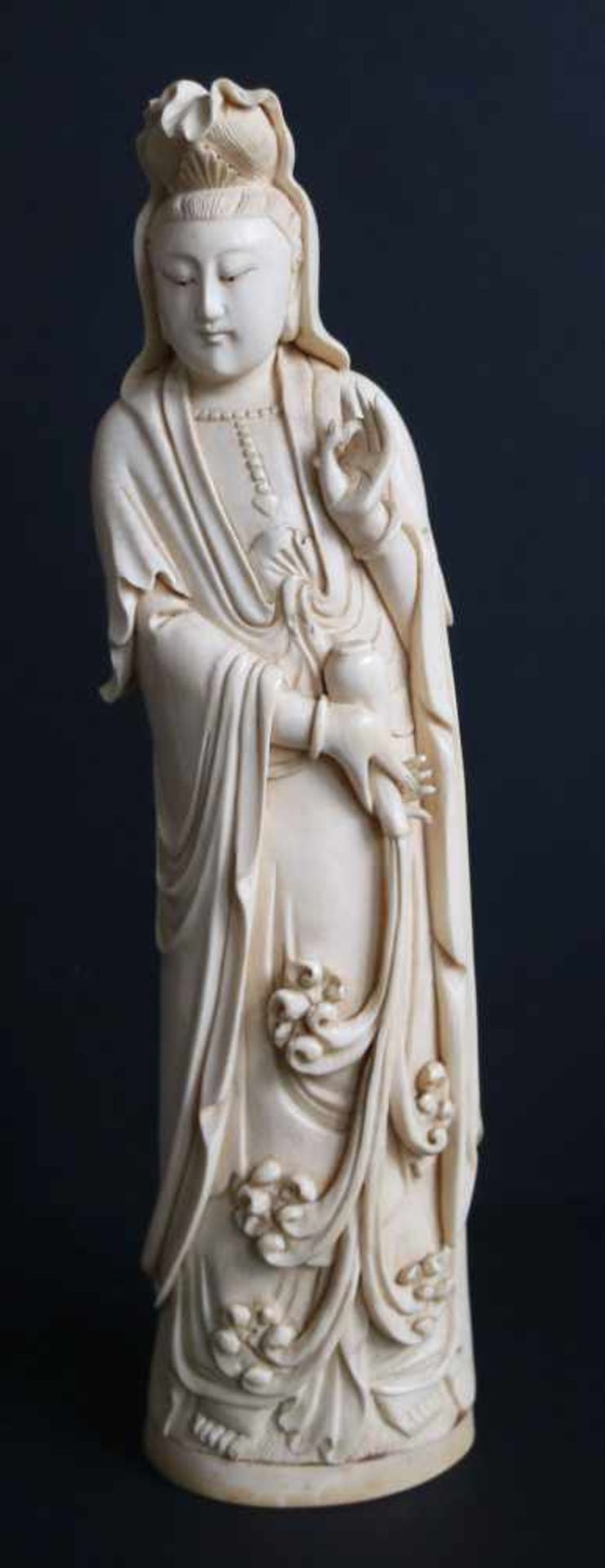 Chinese ivory statue of He Xian GuCirca 1900 Certificate Arts Ivory ExpertsH 29.5 cm