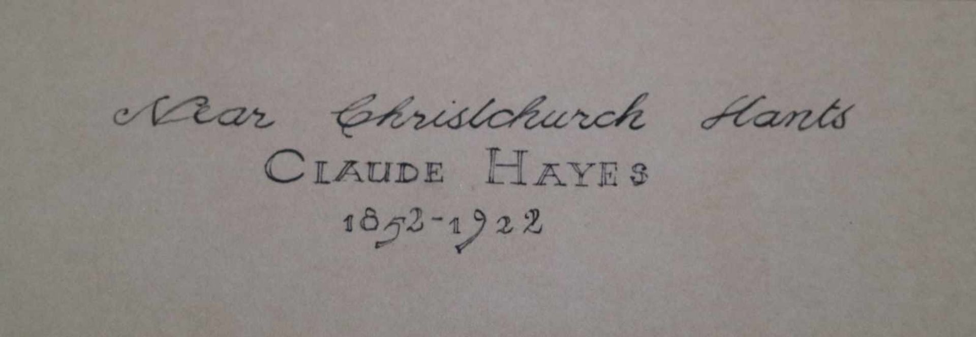 Claude HAYES (1852-1922)Watercolor Near Christchurch Hants33 x 51 cm - Bild 4 aus 4