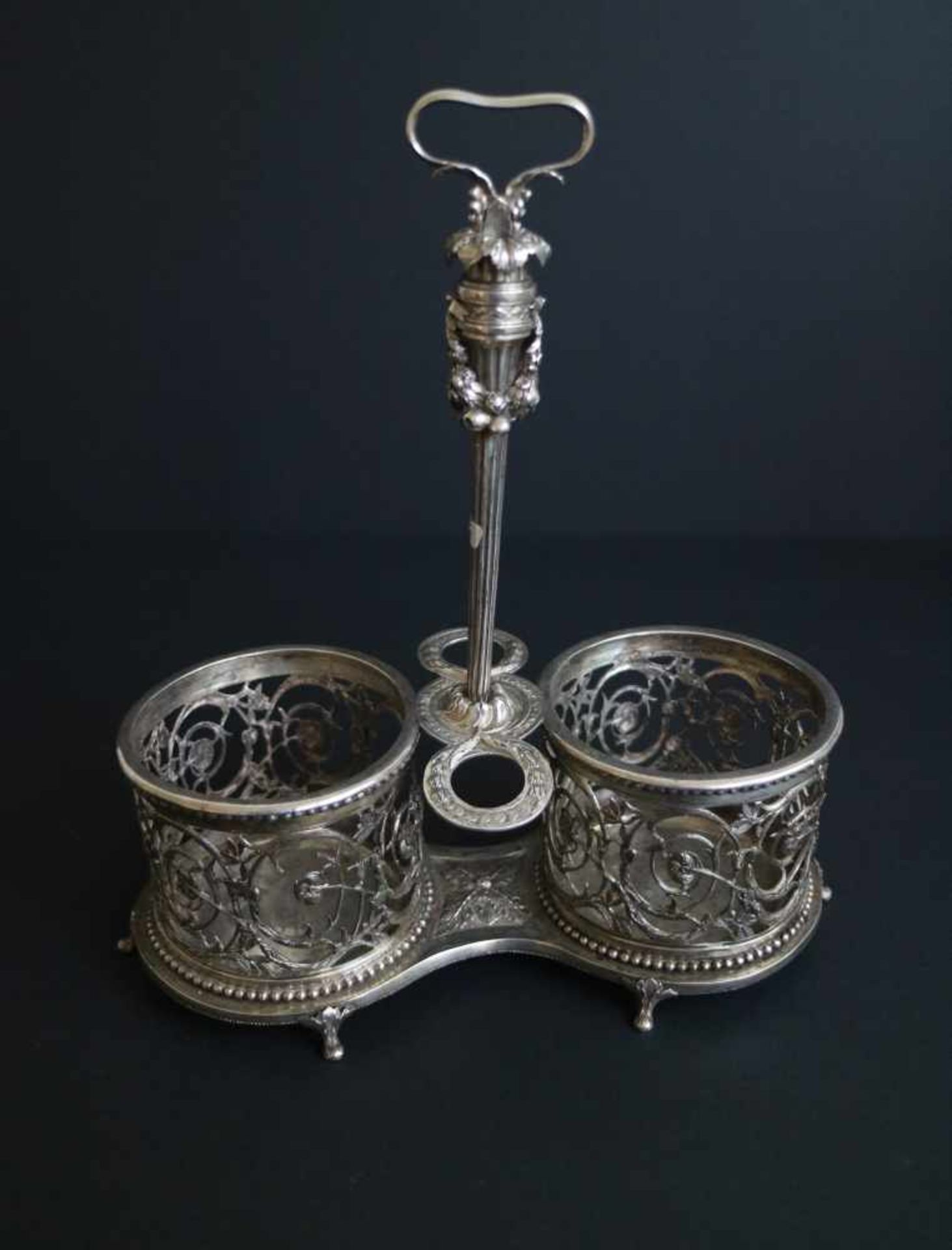 Ghent silver oil and vinegar holder 18th centuryDamagedW 25,5 H 28 cm - Bild 3 aus 6