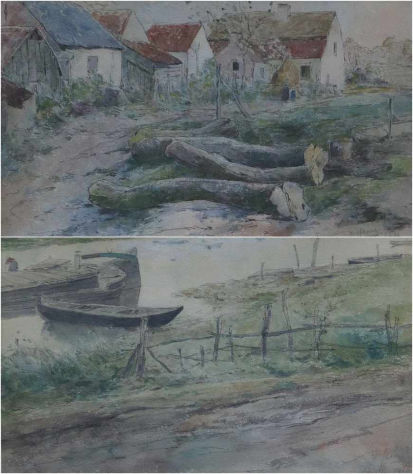Armand HEINS (1856-1938)Pendant watercolors 191641 x 26 cm