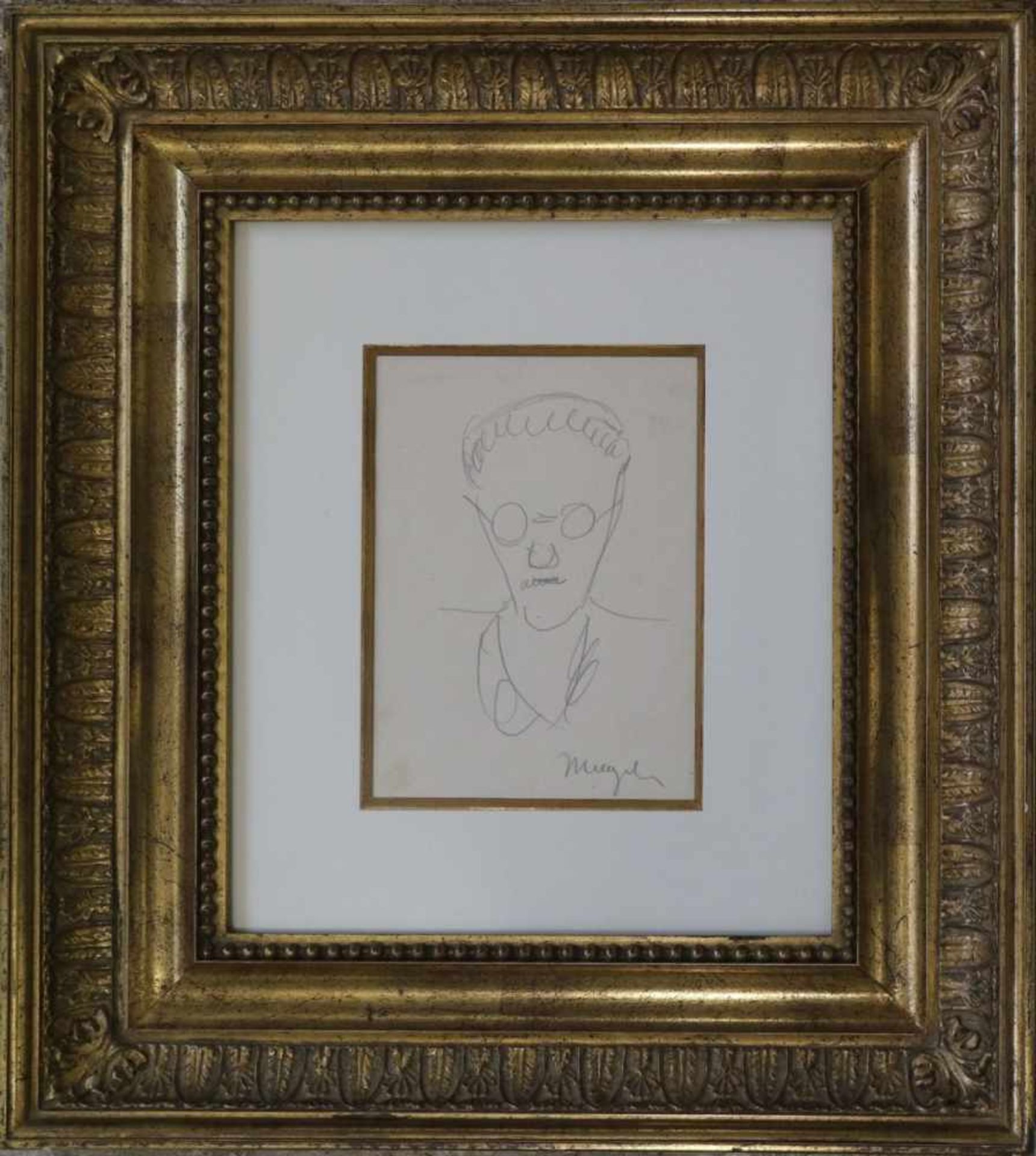 René MAGRITTE (1898-1967)Pencil drawing Portrait of James Joyce, Collection Madame Irène