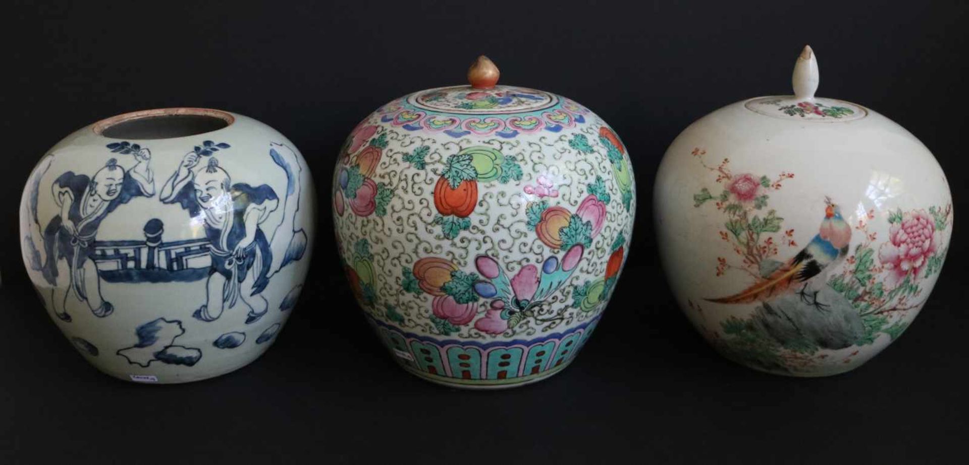 Lot 3 Chinese ginger jars