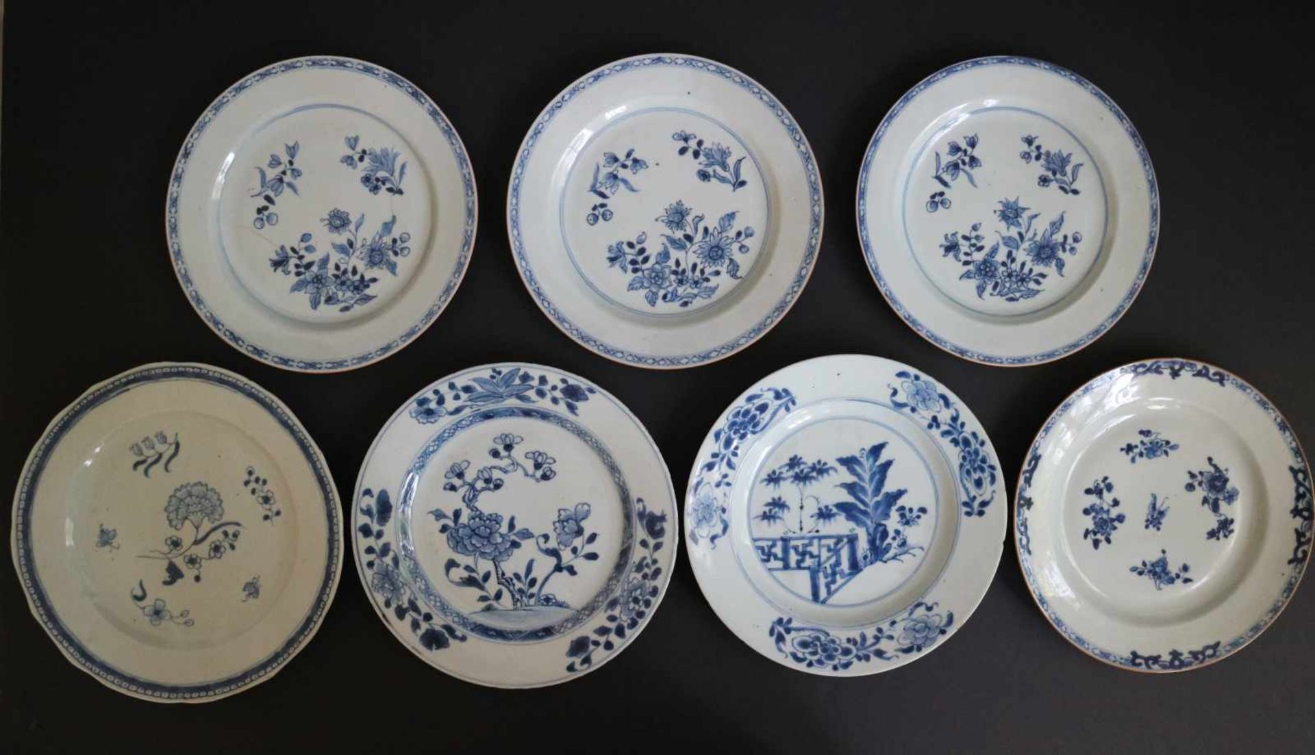 Lot of Chinese plates, blue and white