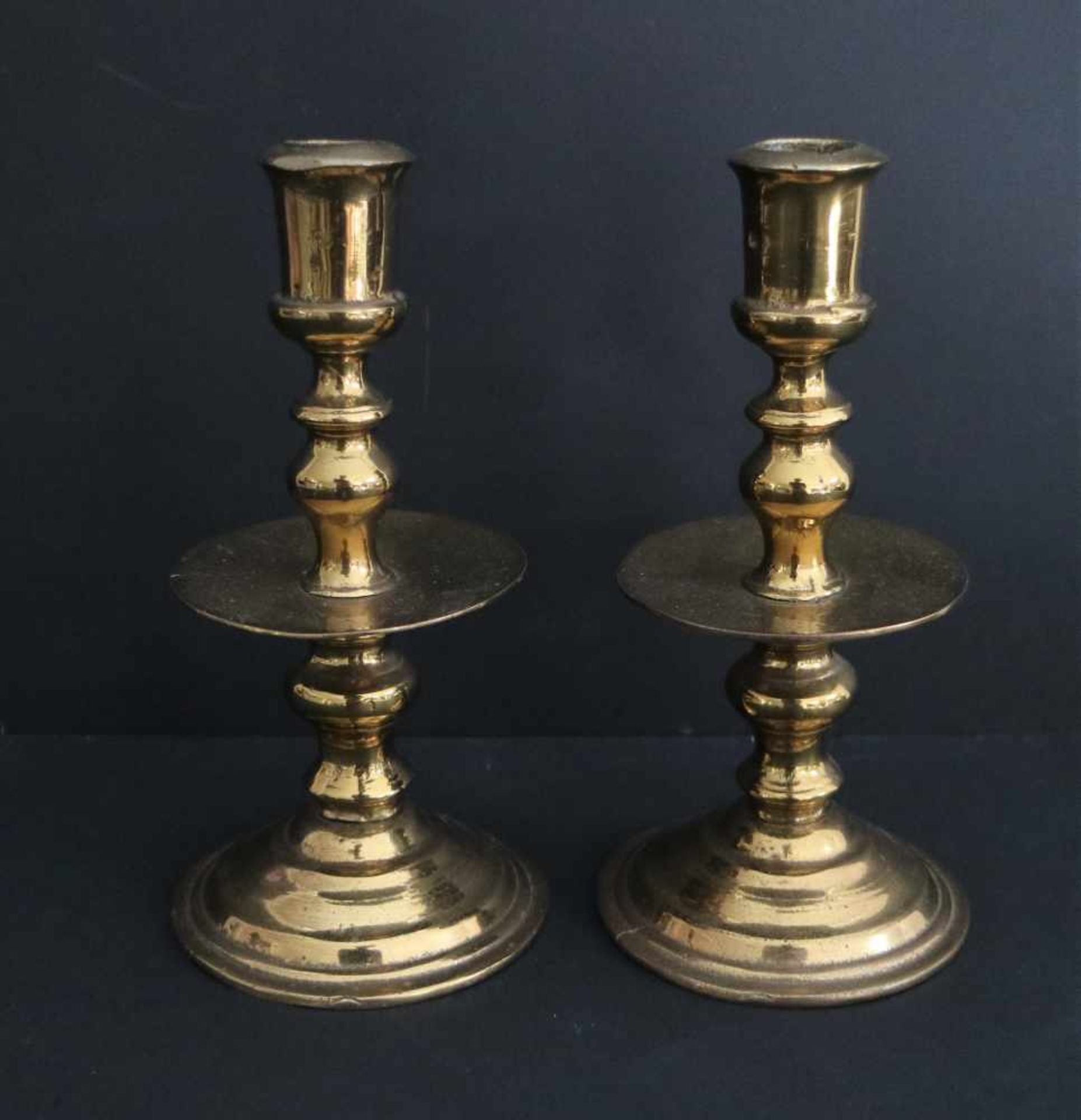 Couple of disc candlesticks 18th century