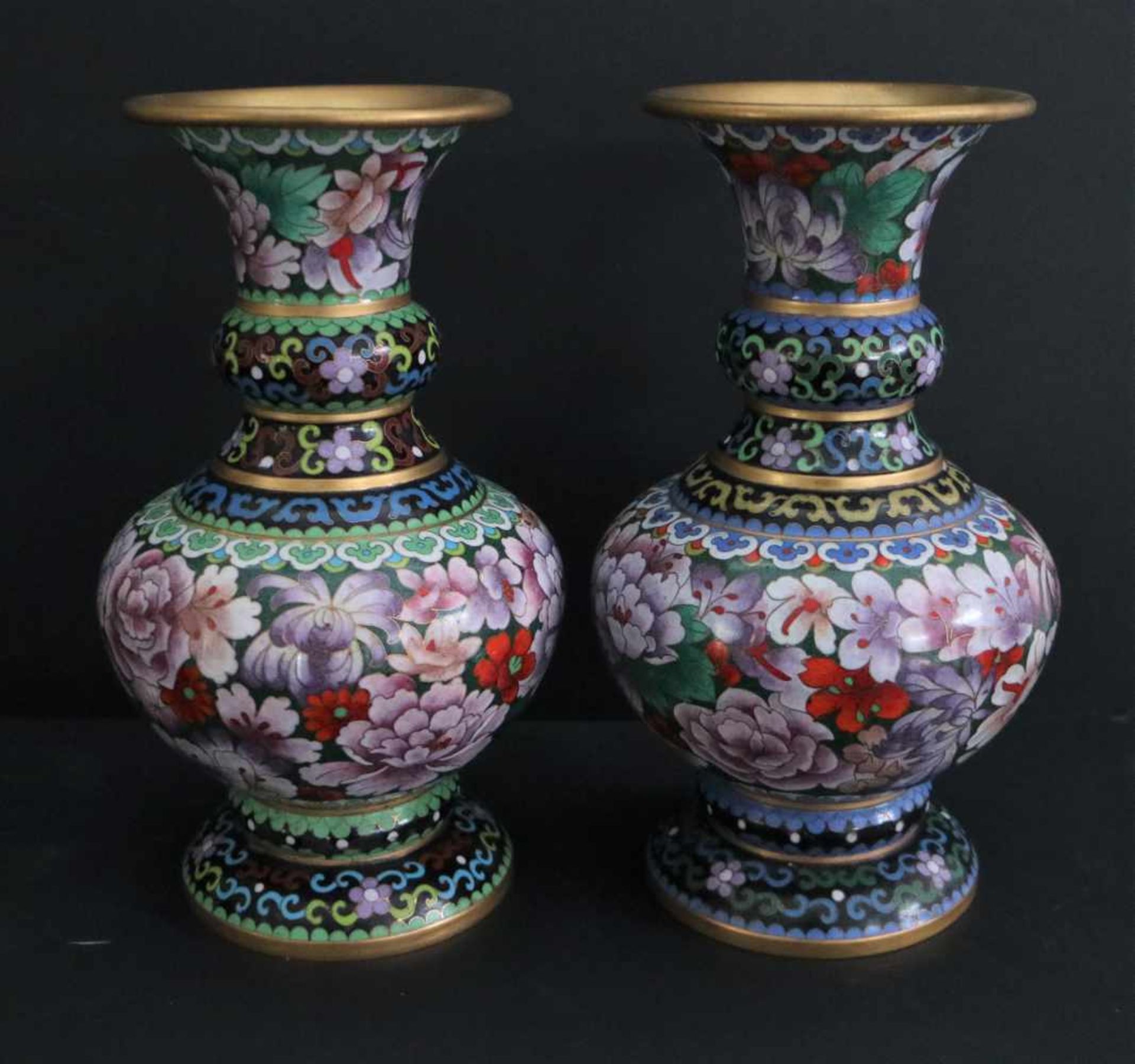 Pair of cloisonné vases