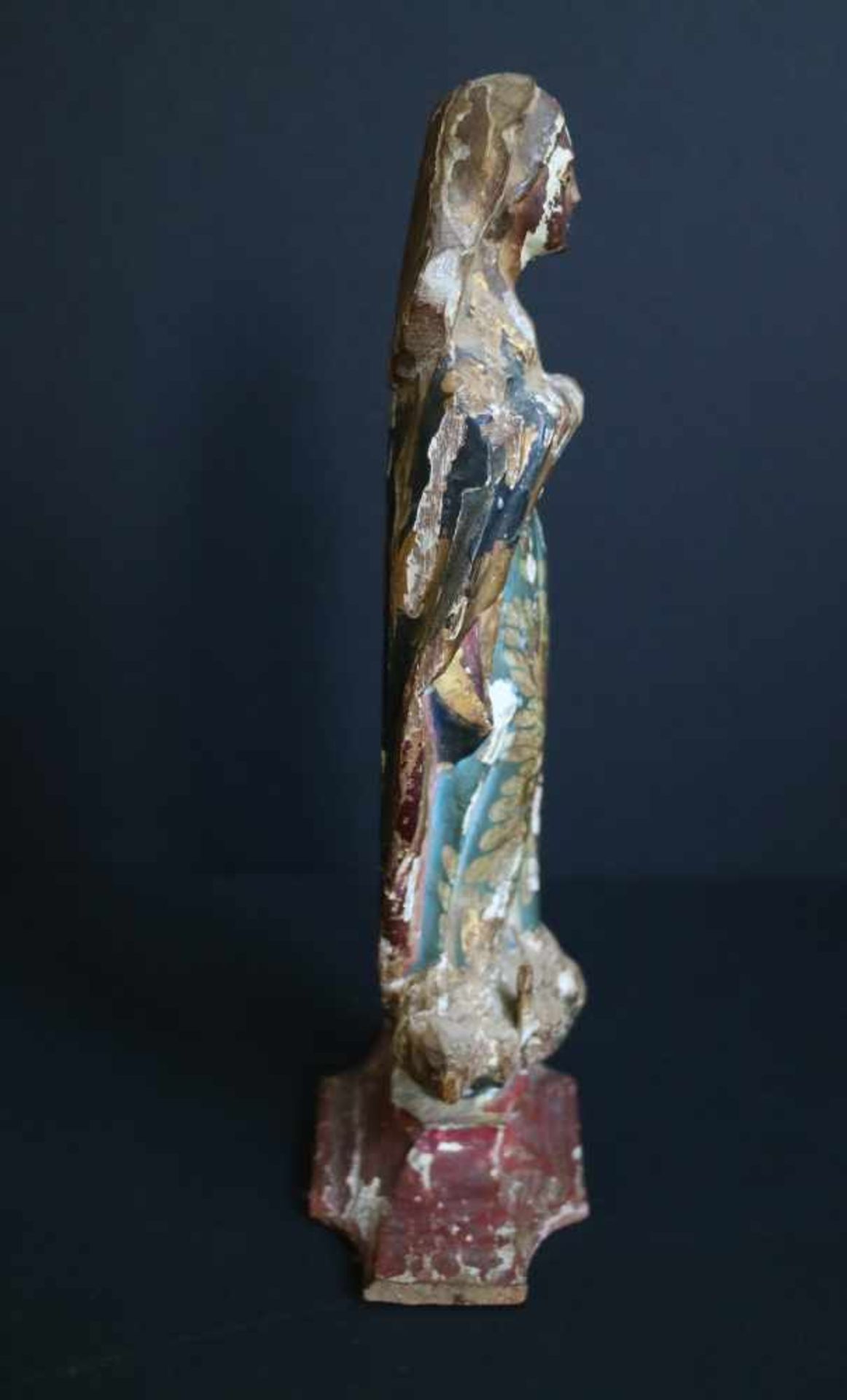 Wooden Madonna with polychromy 17th century - Bild 4 aus 5