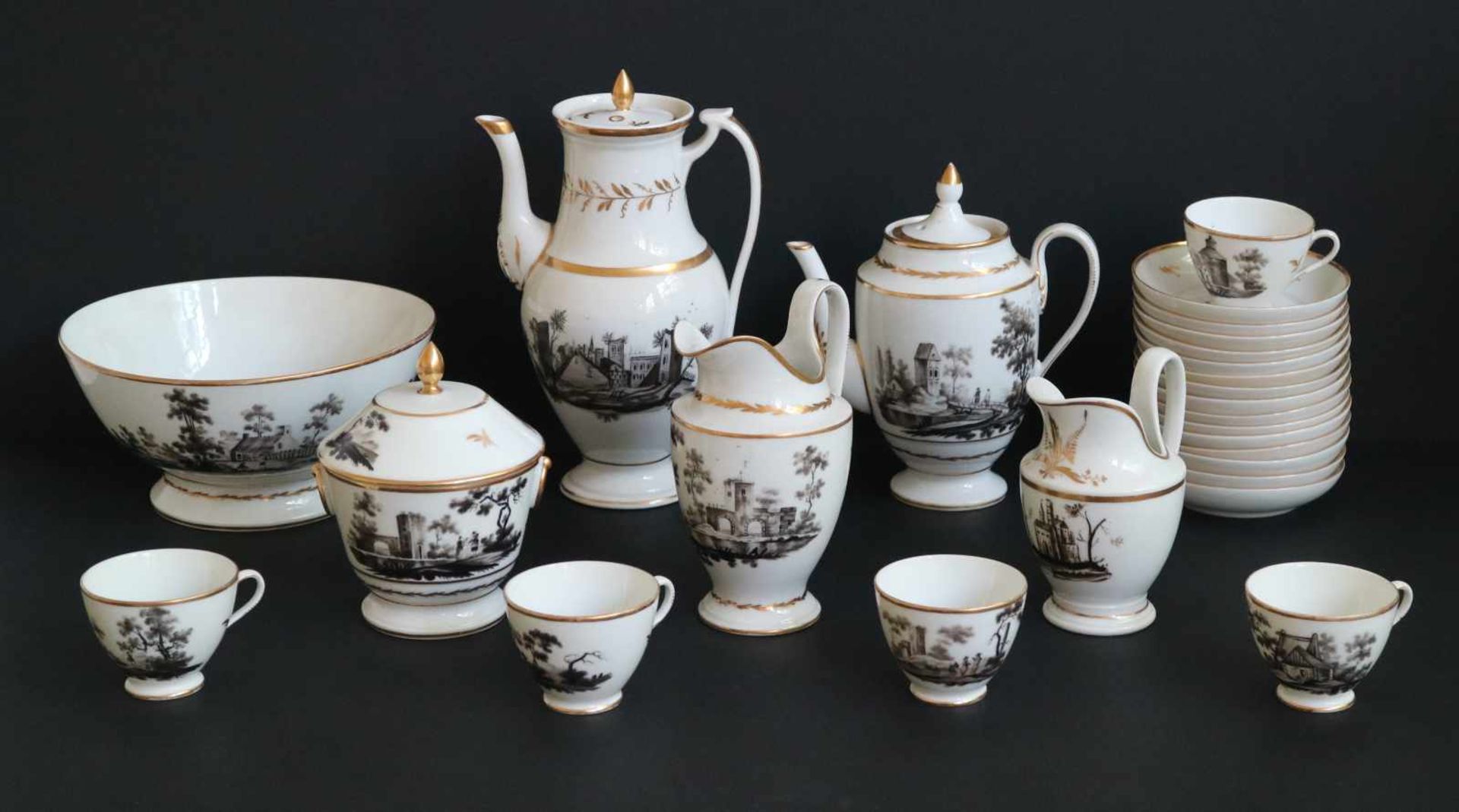 Hand painted porcelain service