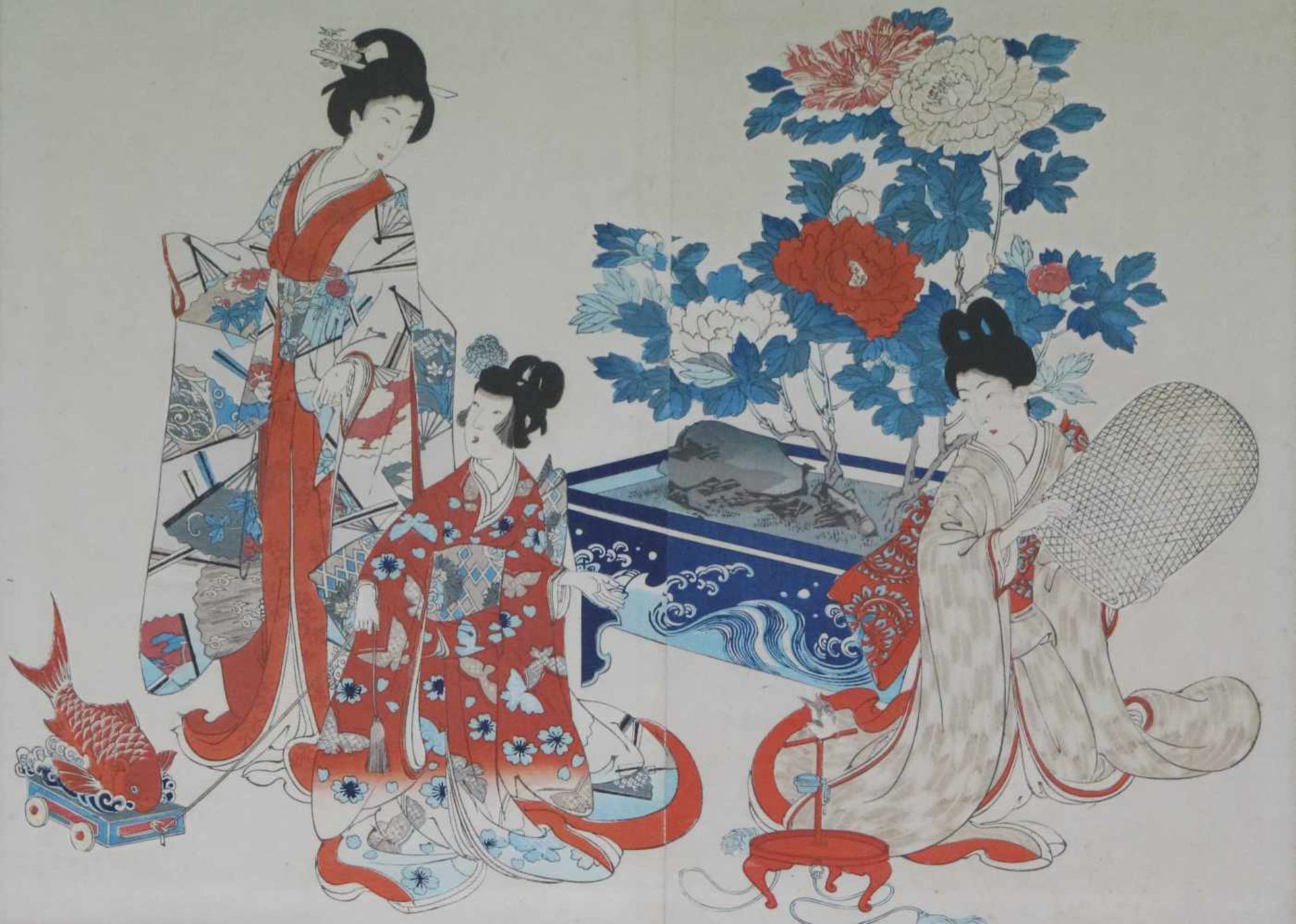 Lot of 3 Japanese prints 19th century - Bild 4 aus 5