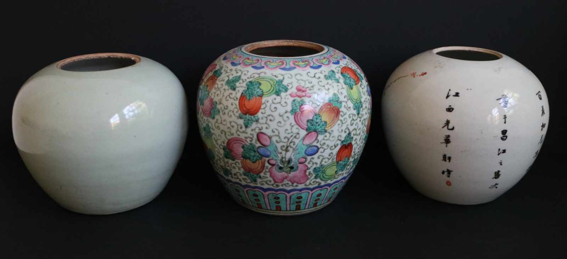 Lot 3 Chinese ginger jars - Bild 5 aus 5