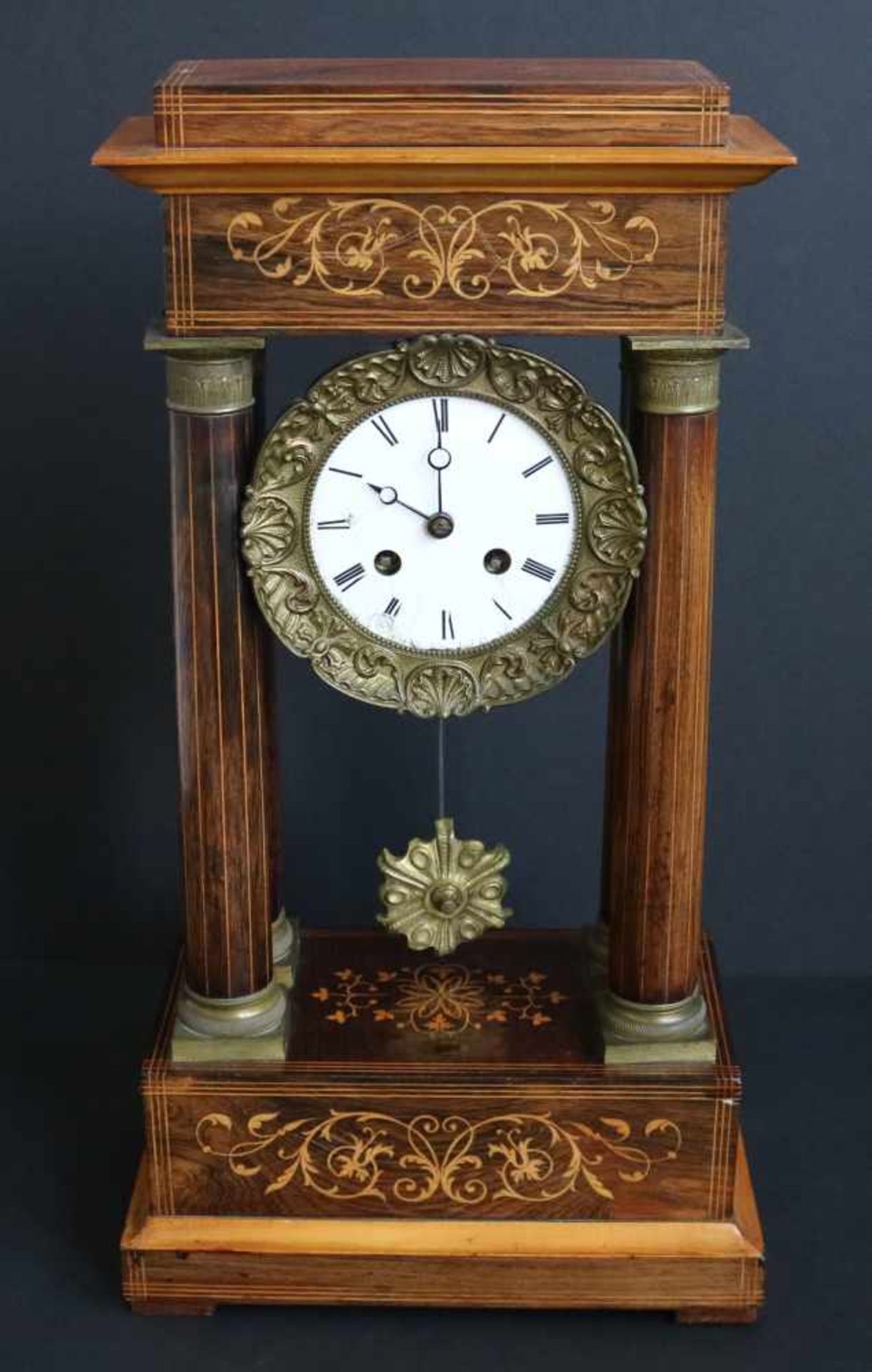 Napoleon III clock with marquetry