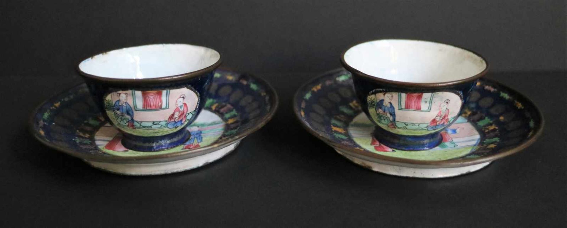 Chinese enamelled cups and saucers (2) - Bild 2 aus 6