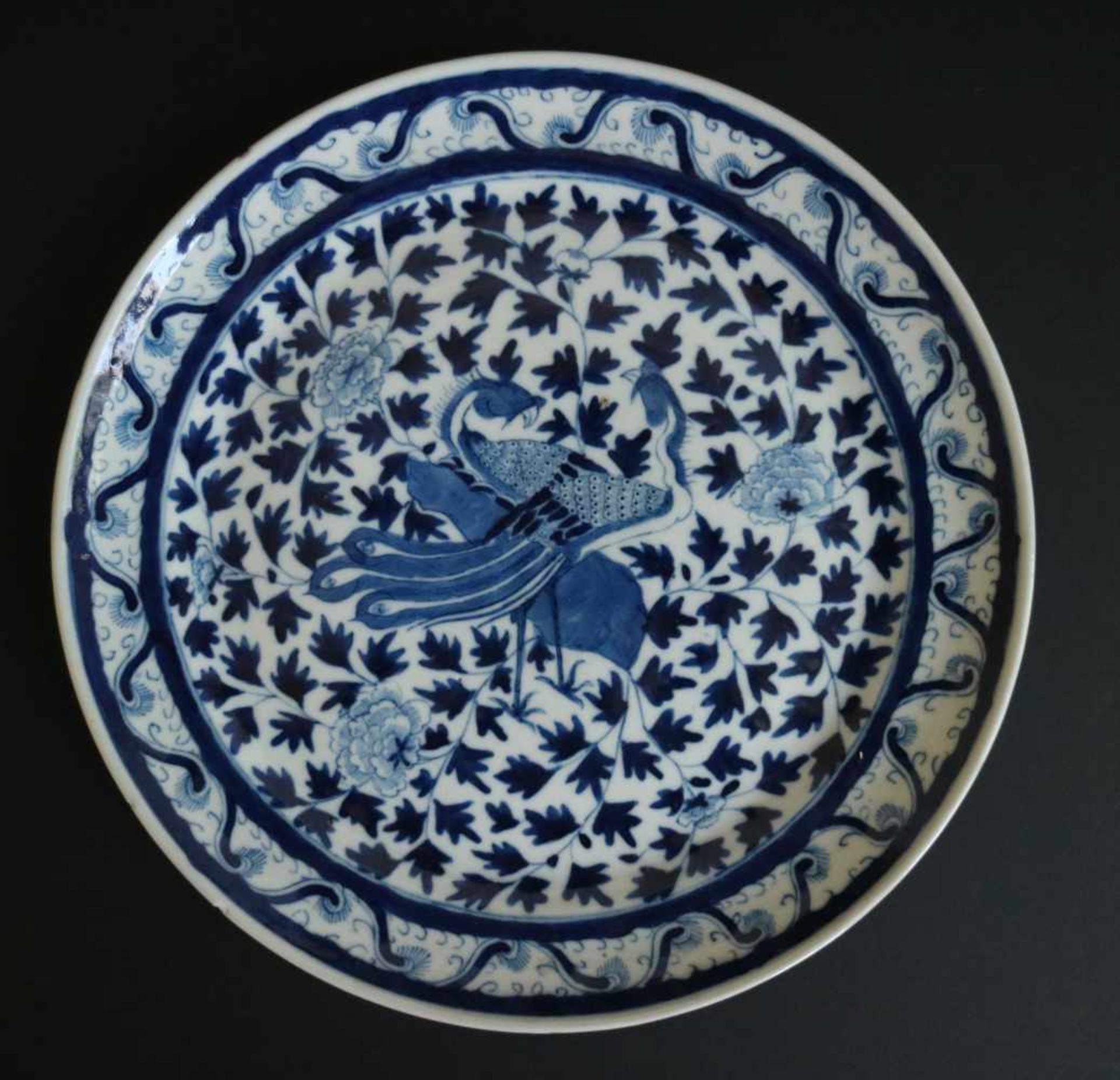 Chinese plate blue white