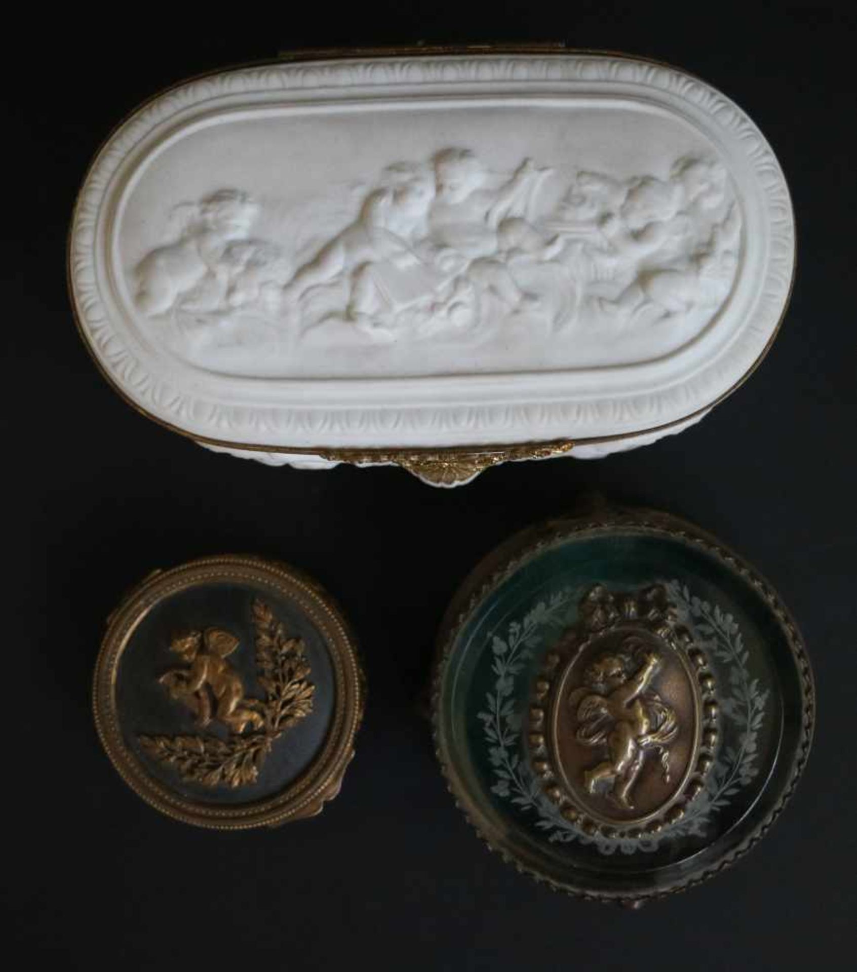 Lot of 3 jewelery boxes in biscuit - Bild 2 aus 2