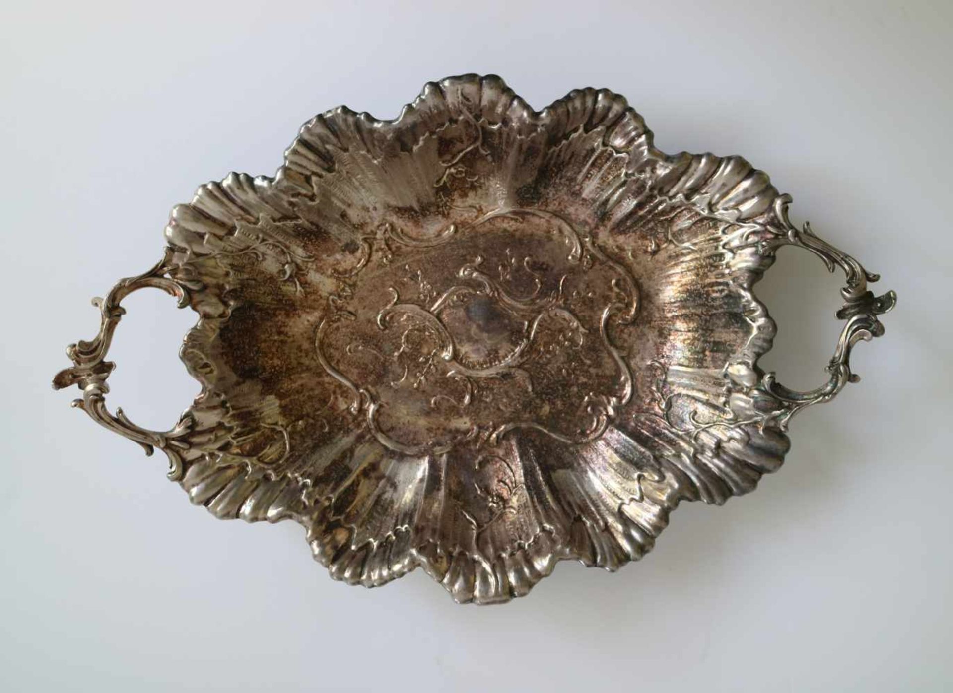 Delheid tray silver platter with mirror glass (Delheid) + silver plated dish, bowl and spoon 51 x - Image 3 of 4