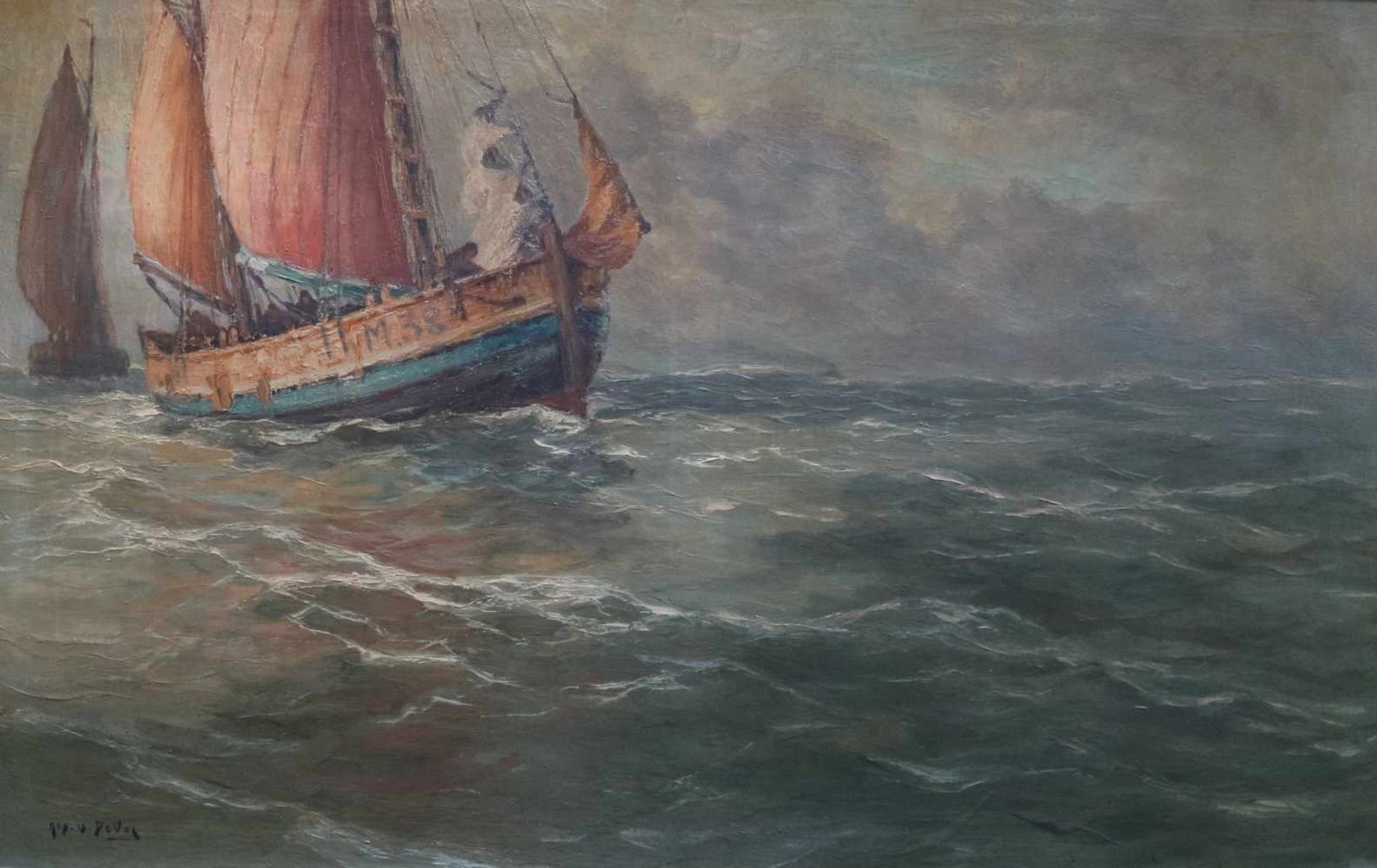 Albert Isidore DEVOS (1868-1950) oil on canvas Marine 110 x 70 cm