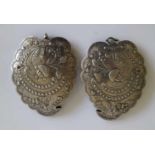 Silver buckle Ottomans with double 'Tourgha' hallmarks, 19th century 11 x 8 x 1 cm