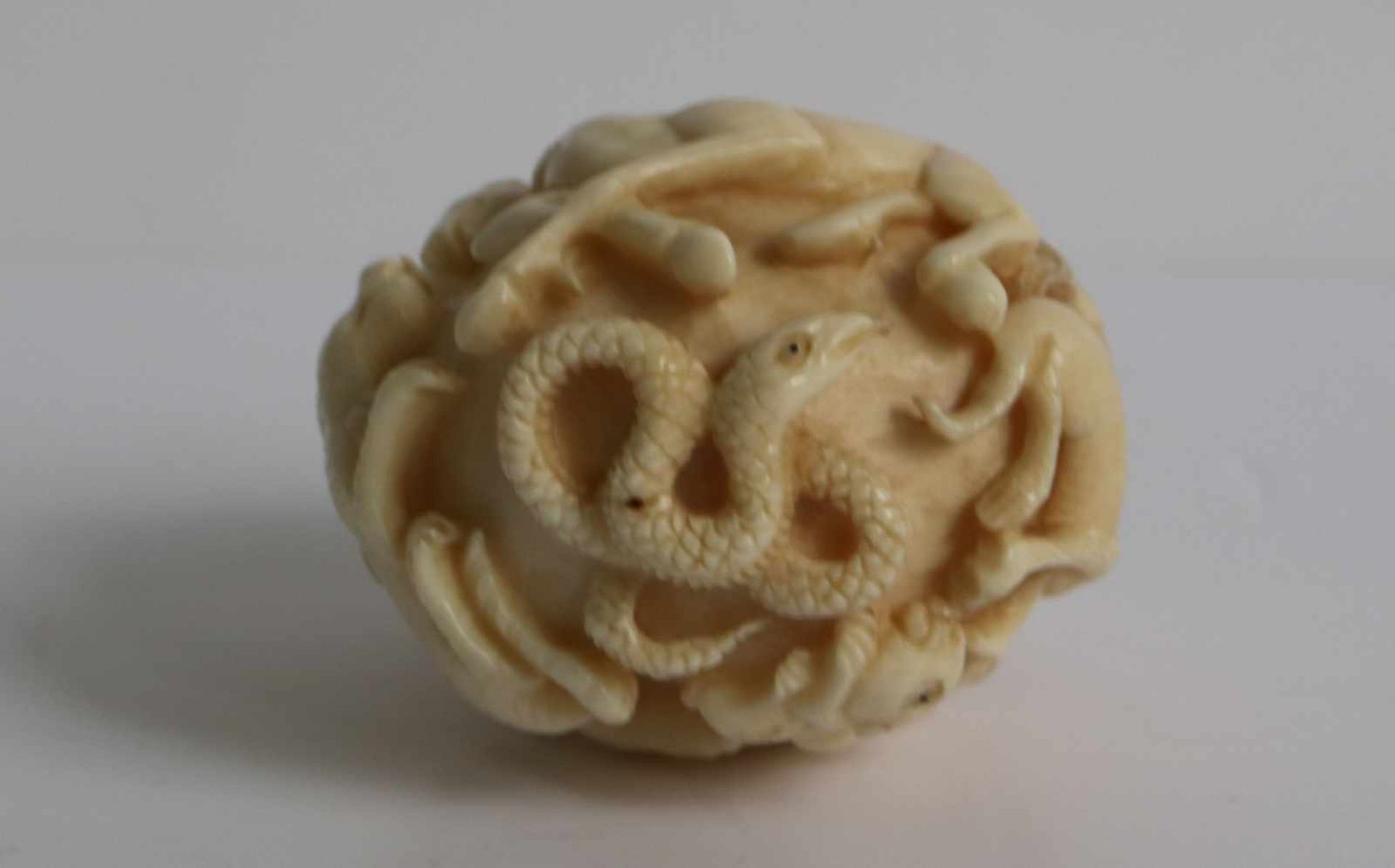 Netsuke Okimono Ivory animals of the Zodiac, Japan TAISHO period L 4,6 cm private collection - Bild 5 aus 5