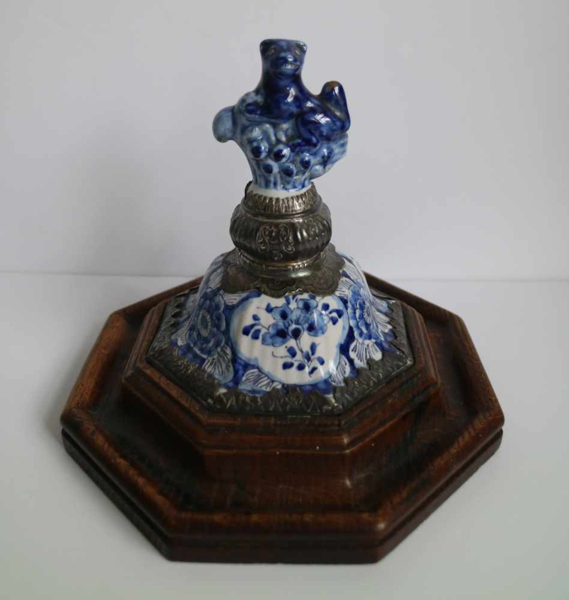 Delft vases and added Inkwell with silver mount 18th century H 20 en 16,5 cm - Bild 2 aus 6
