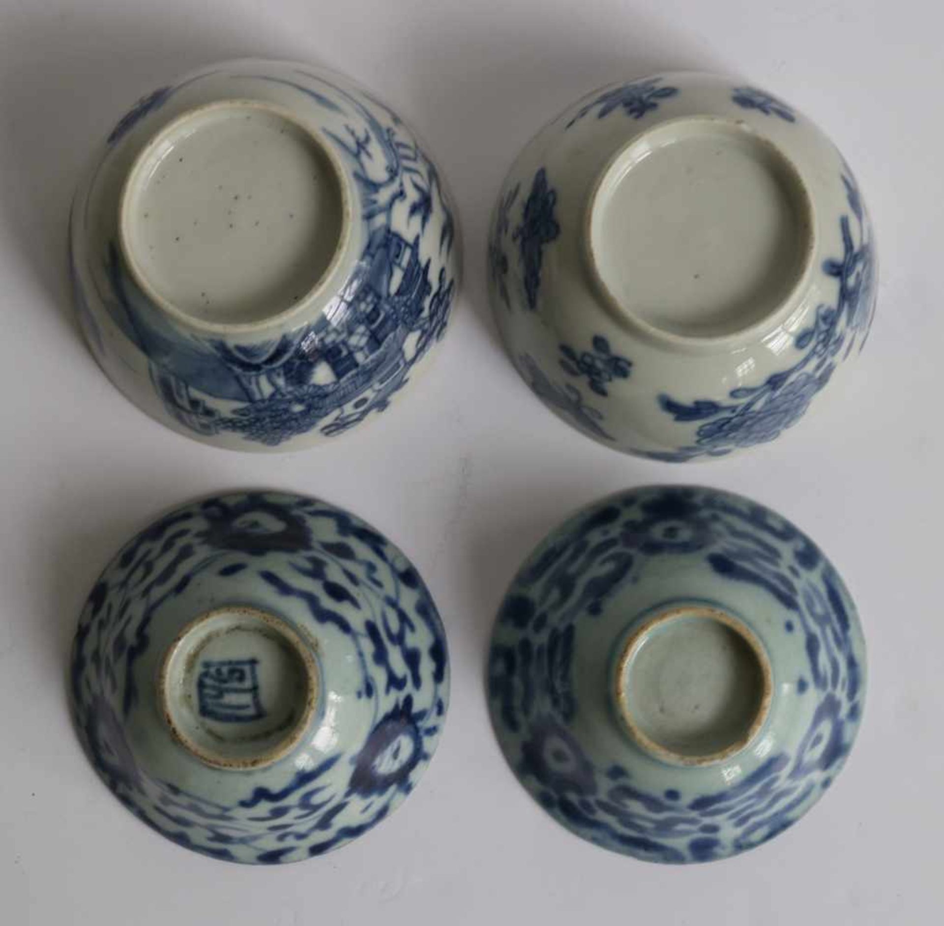 Asian figurine with 4 Chinese cups Chinese lot H 3,5, 5,5 en 12,5 cm dia 8 en 8,5 cm - Bild 5 aus 5