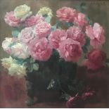 Flore VINDEVOGEL LEAD (1866-1938) Oil on canvas Flowers 60 x 60 cm