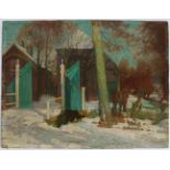 Joseph POSENAER (1876-1935) Oil on cardboard Sunny winter day 39,5 x 30,5 cm signed