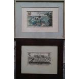 3 old engravings Engraving Amelde Van Waterhout + 2 18th century engravings (1x colored) 23 x 13,5,