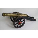 Bronze cannon with coat of arms circa 1900 70 x 34 x 30 cm