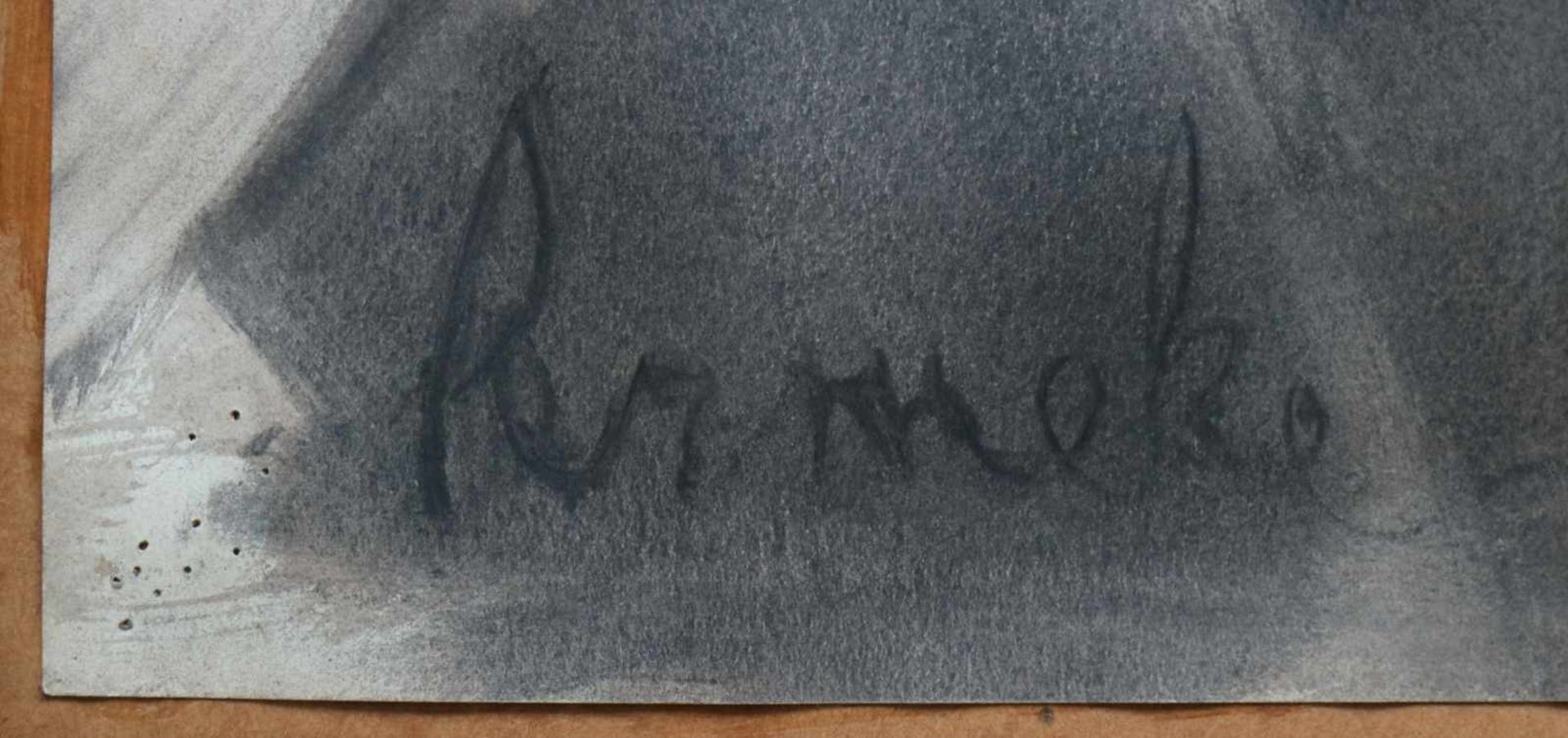 Constant PERMEKE (1886-1952) charcoal and watercolor on paper A la chaise 75 x 100 cm thumbtack - Bild 3 aus 4