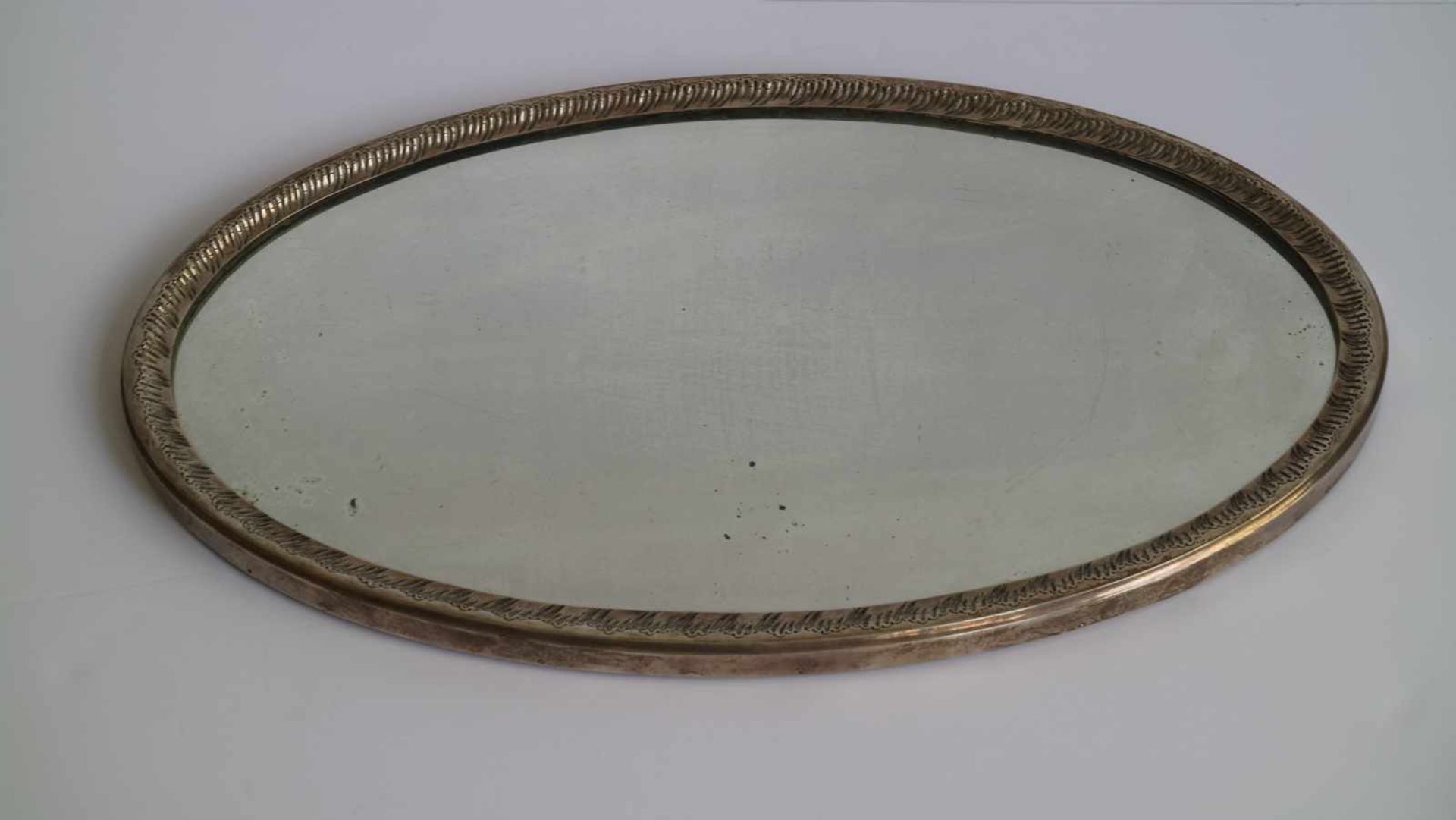 Delheid tray silver platter with mirror glass (Delheid) + silver plated dish, bowl and spoon 51 x - Image 4 of 4